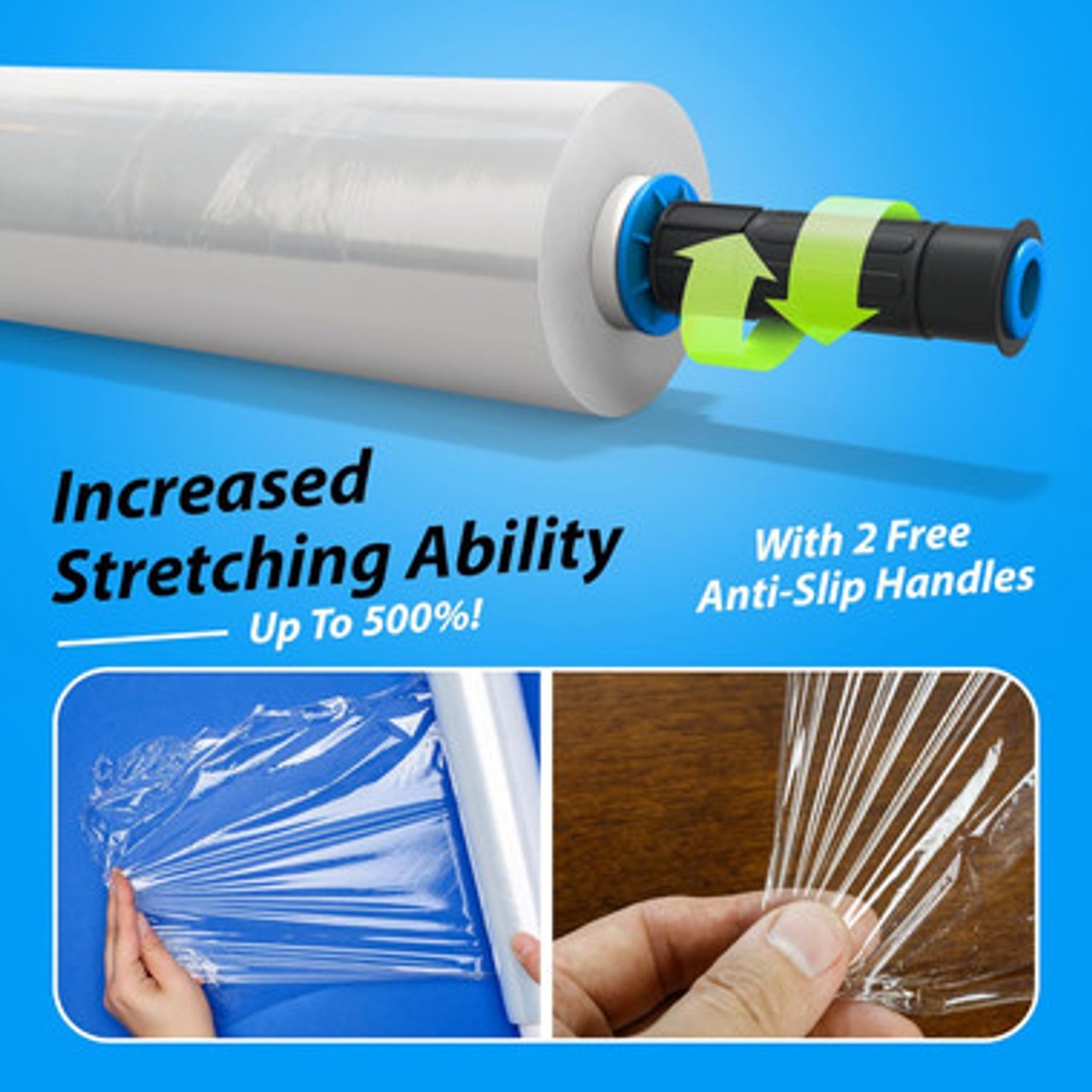 15″ x 900FT 80 Gauge Pallet Wrap Stretch Film Shrink Hand Wrap 1 to 4 Rolls