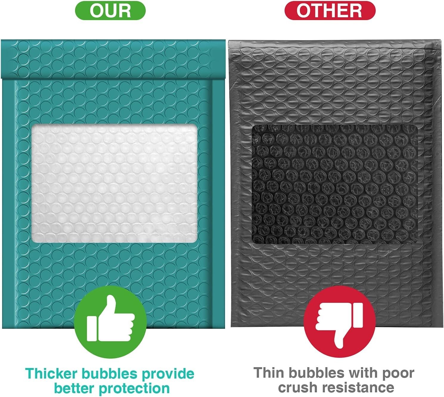 Jiaro Pack Poly Bubble Mailer Padded Envelope Mailing 6×10″ 600Pcs Forest Green