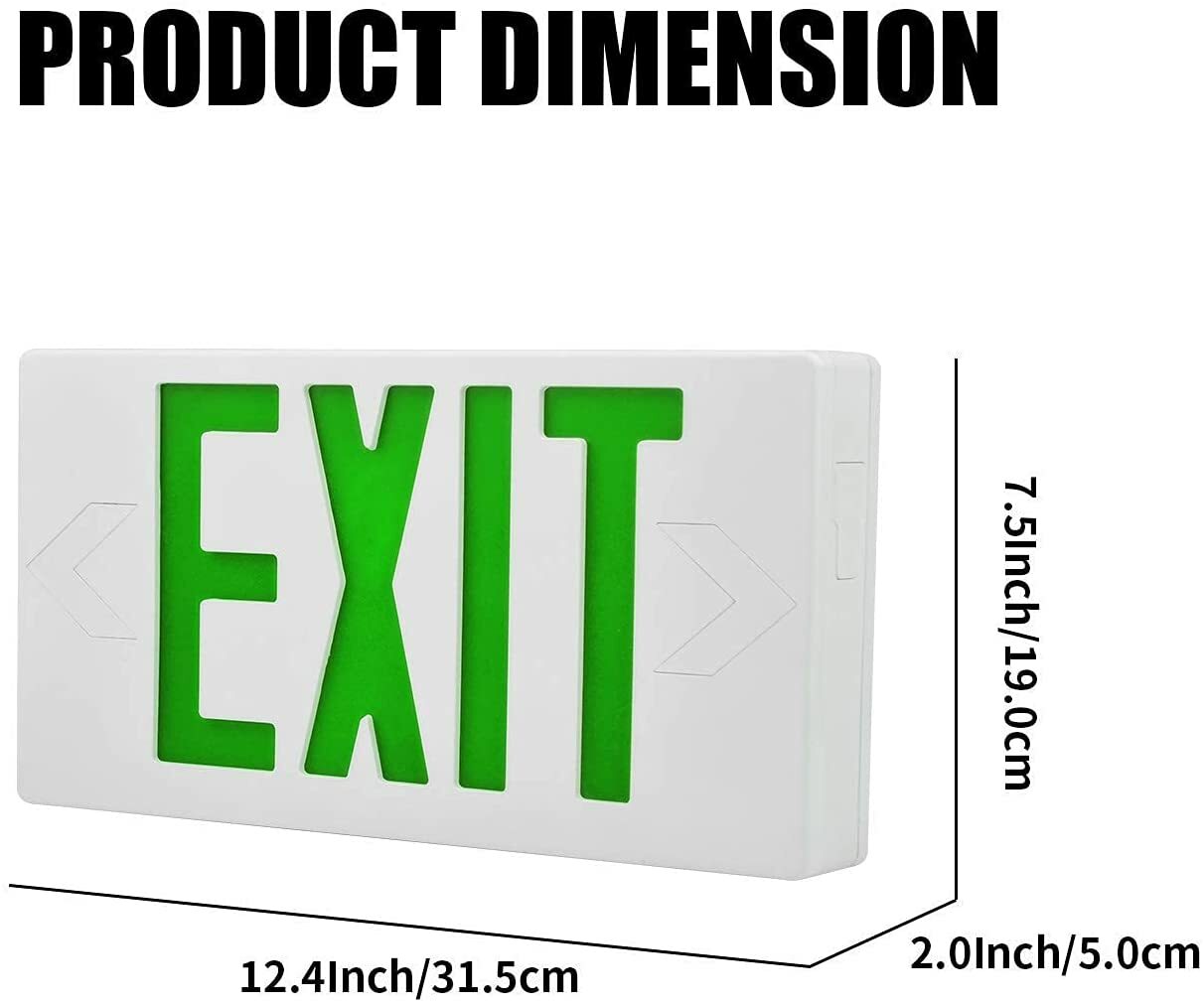 GREEN LED Emergency Exit Light Sign – Battery Backup UL924 Fire (GREEN SIGN)
