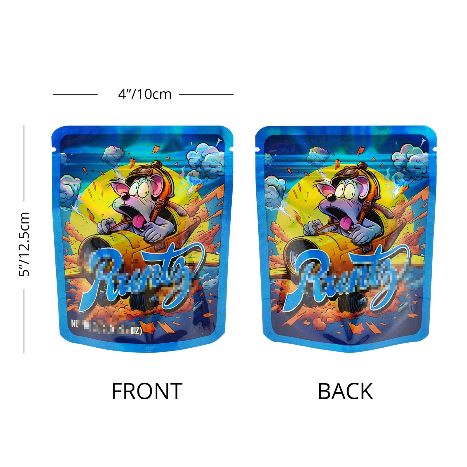 100pcs 3.5g Mixed Stand Up Mylar Bags Smell Proof Zip Seal Food Storage Bags