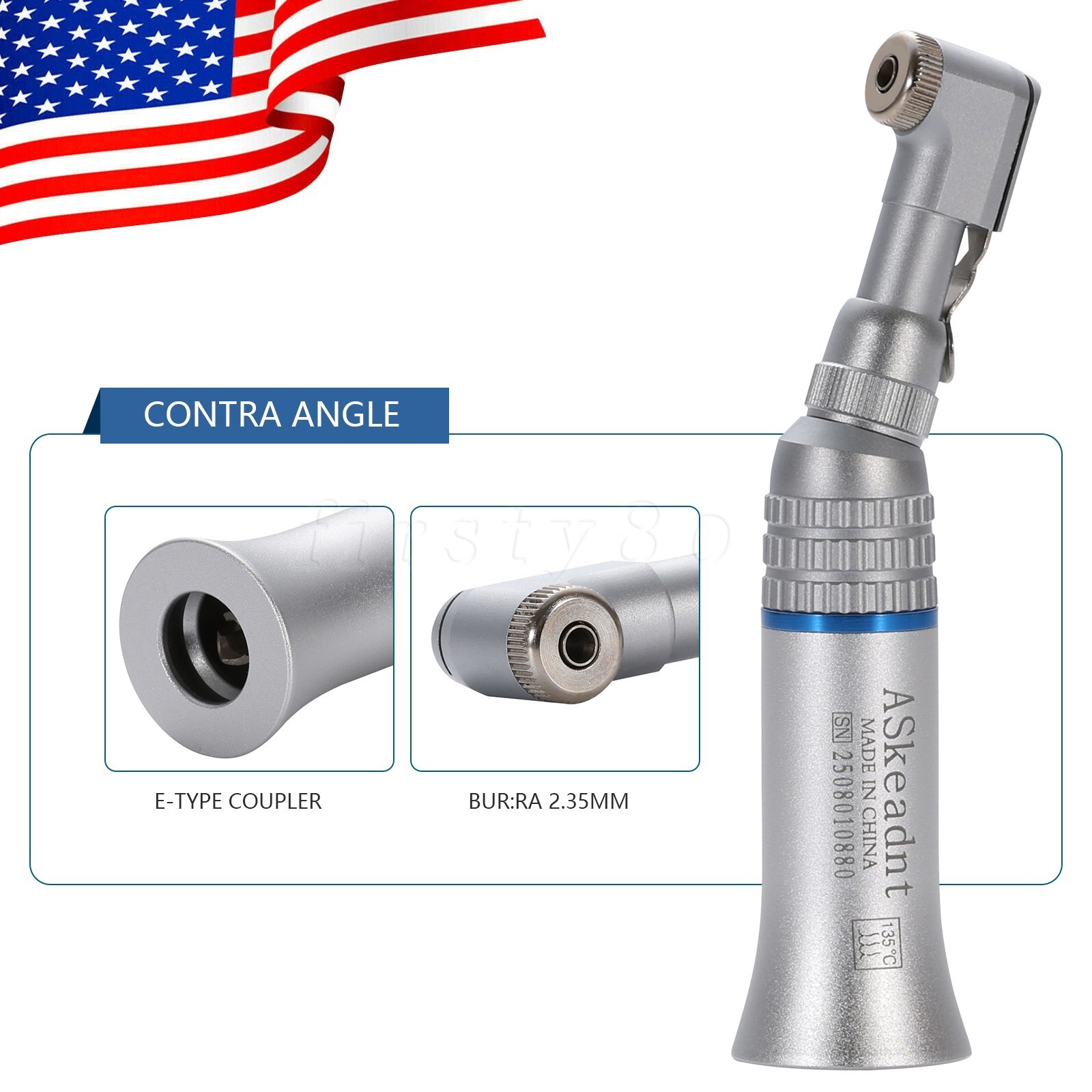 5 Pcs NSK Style Dental Low Slow Speed Contra Angle Handpiece Latch E-Type SEASKY