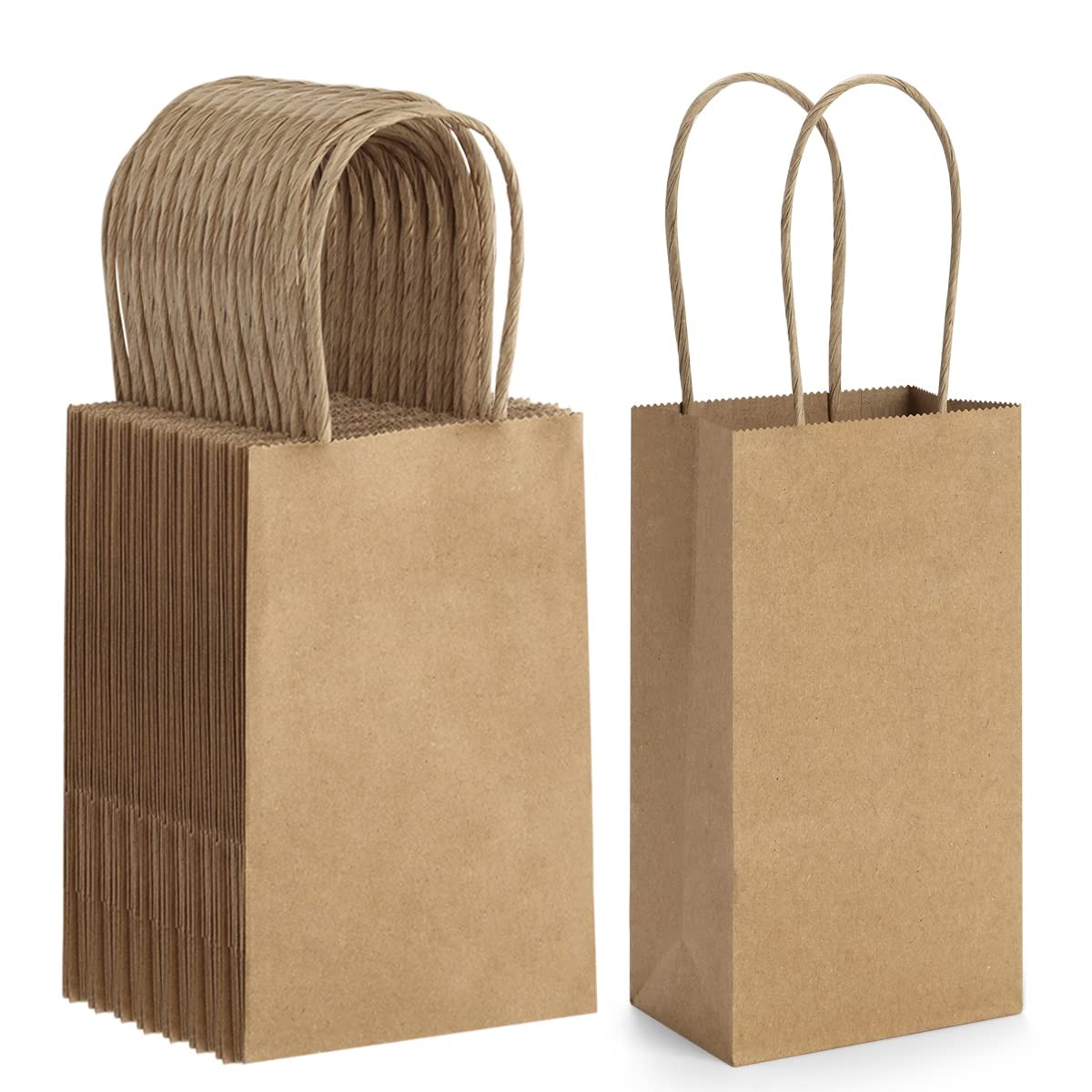BagDream 50 Pack 3.5×2.4×6.7 Inches Small Kraft 1 Count (Pack of 50), Brown