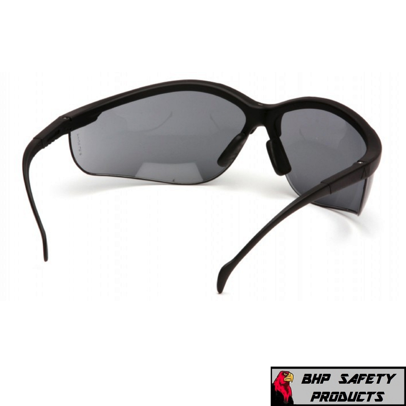 PYRAMEX VENTURE II SAFETY GLASSES BLACK FRAME SMOKE GRAY LENS SB1820S (12 PAIR)