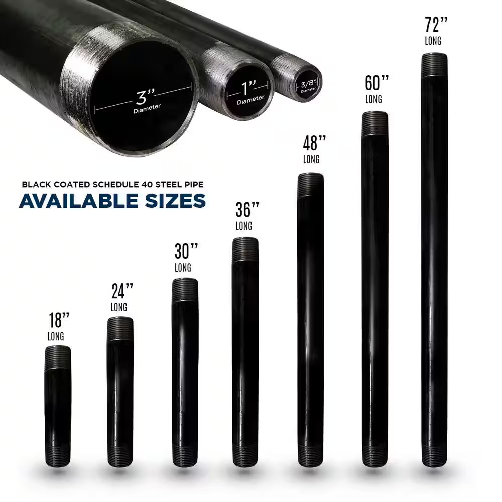 3/8 In. X 48 In. Black Steel Pipe