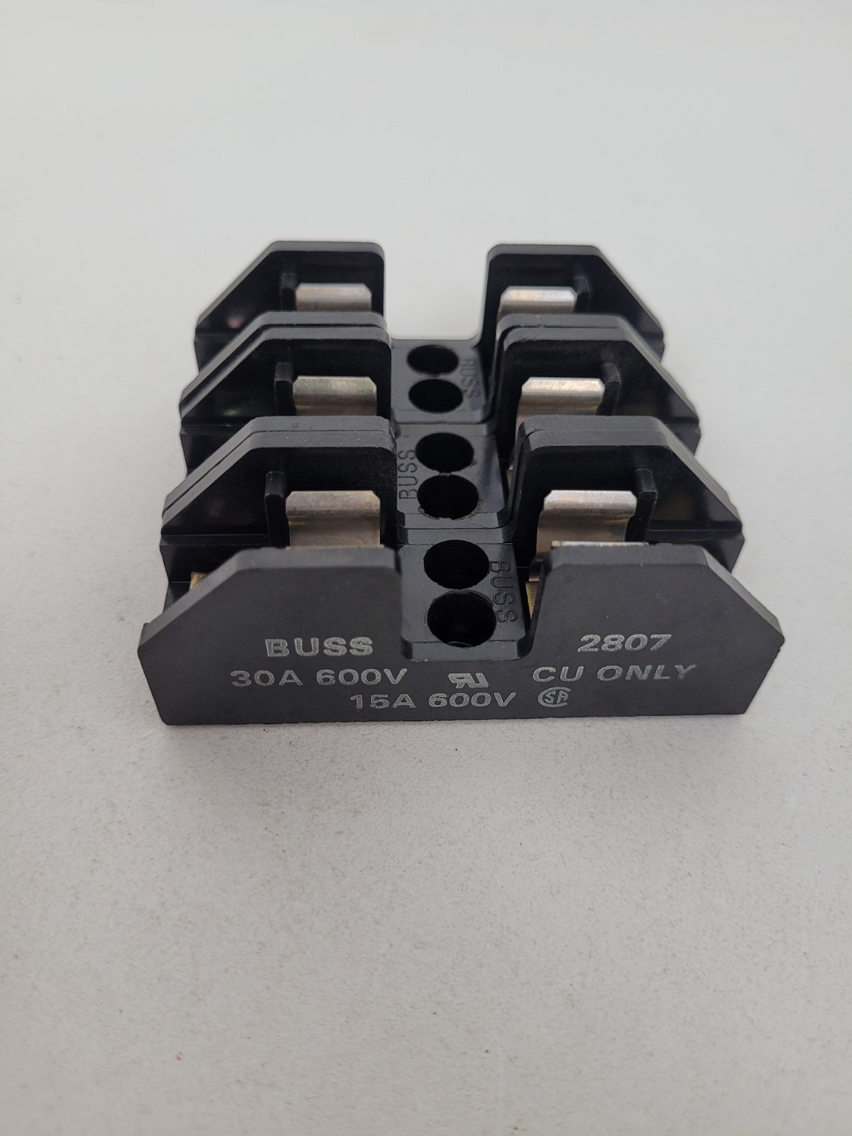 Lot of 3 – 2807 Bussmann 30 Amp 600V Fuse Holder – Next Day Option