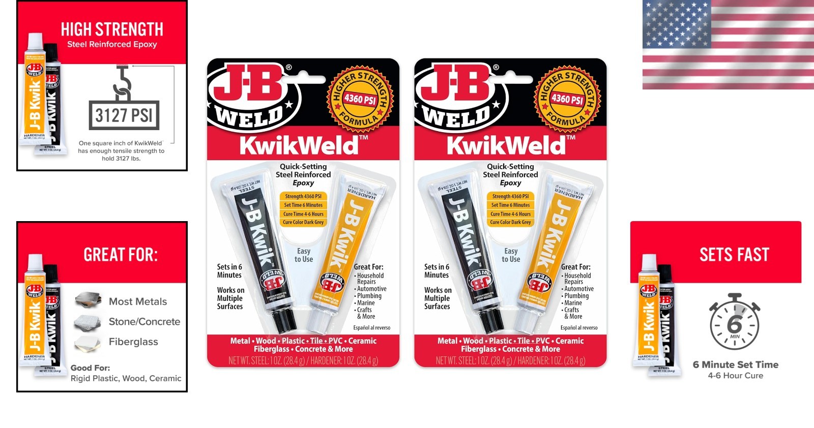 KwikWeld Dark Grey 6 Minute Set Epoxy – Steel Reinforced for Versatile Repair