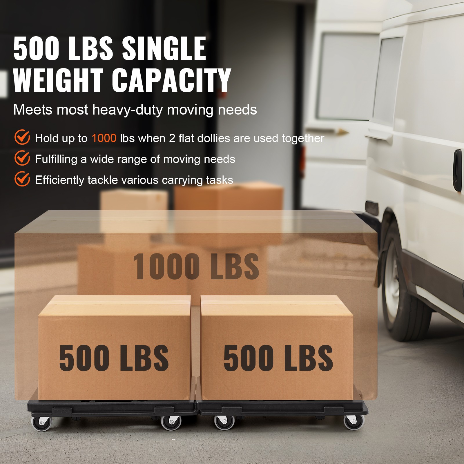 VEVOR 2PCS Platform Dolly Interlocking Edge Furniture Mover 500lbs Capacity Each