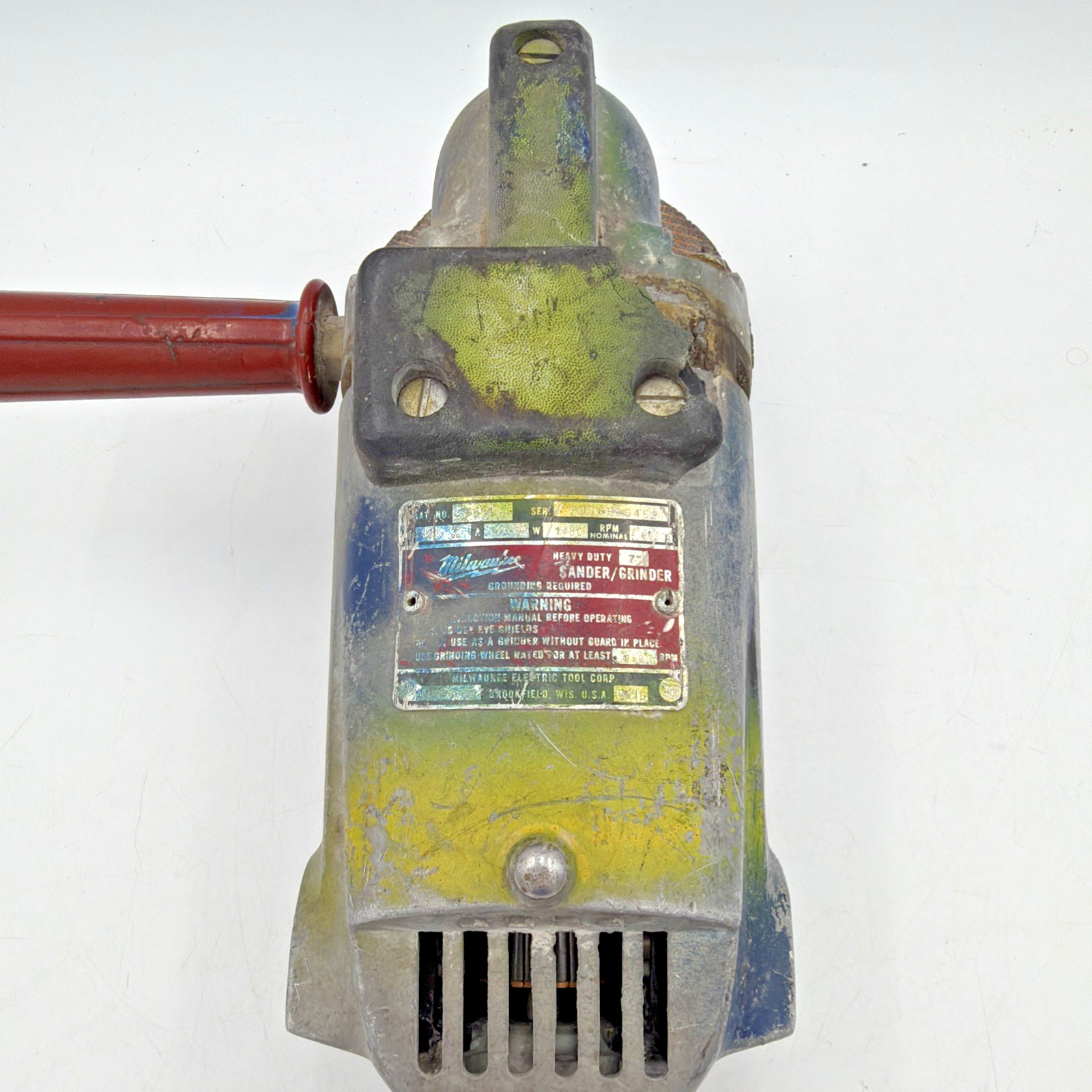 Milwaukee Heavy Duty Angle Grinder 7” Model # 6054 Not pretty but WORKS SEE VID!