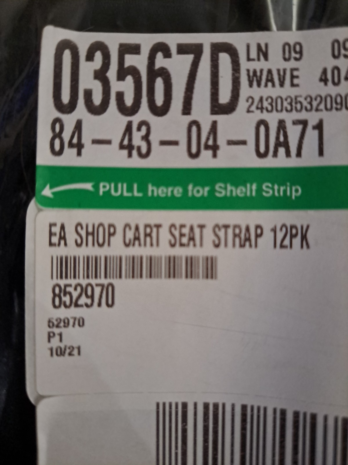 Shopping Cart Seat Strap 12 Pack.Black.10/23/2025.Safe-Strap Simplify Retail