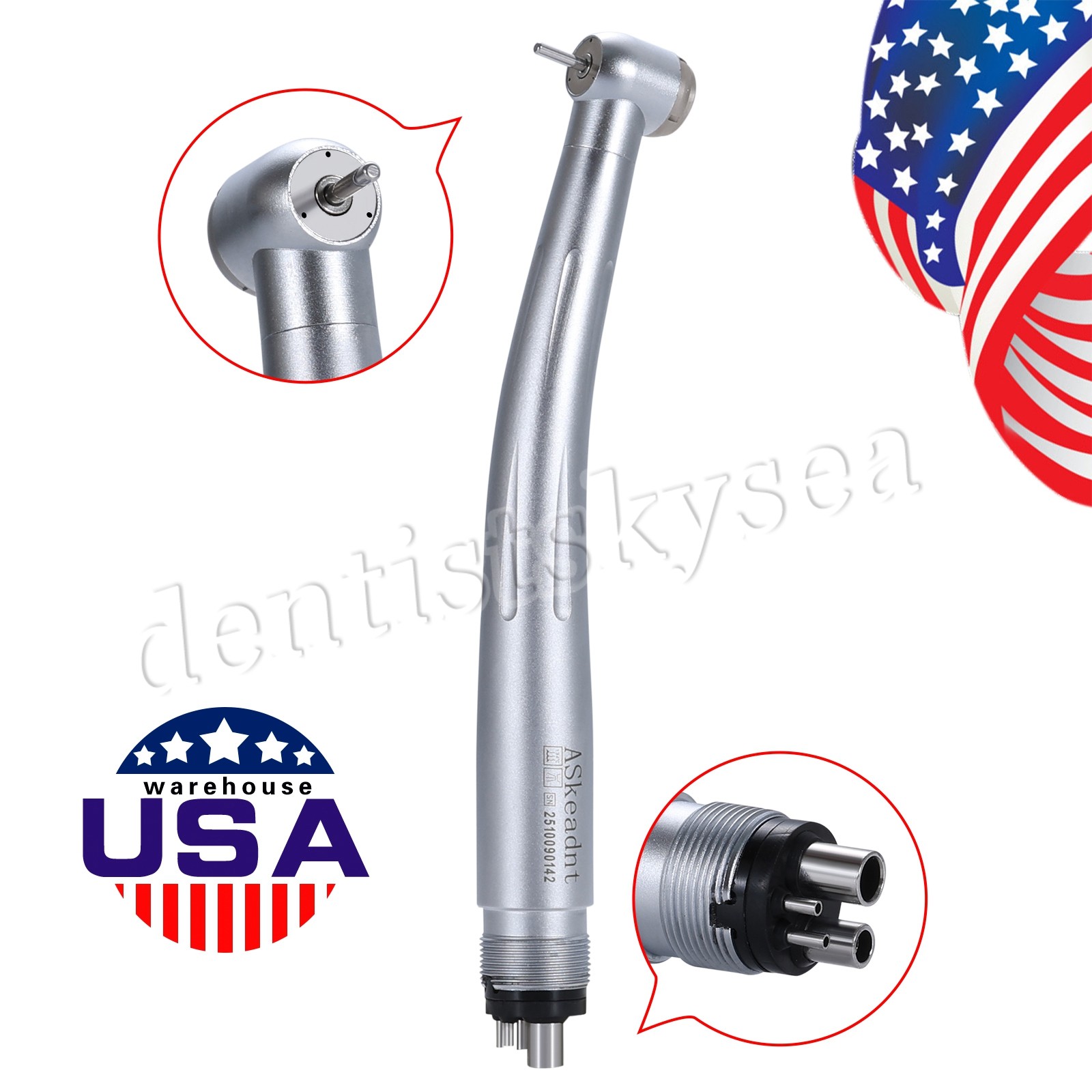 Dental Turbine High Speed Handpiece 4 Holes Standard Head fit NSK Y1BA2