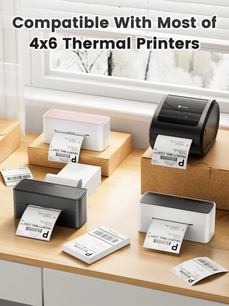 500PCS 4×6 Thermal Shipping Labels Foldable Any Prints Thermal LabelmPaper