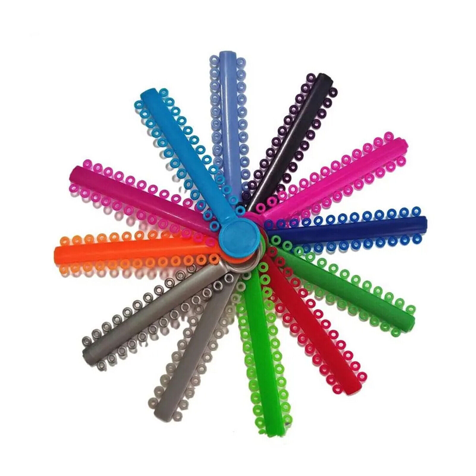 1040 Pcs Dental Orthodontic Ligature Ties Elastic Rubber Band Braces Mixed Color
