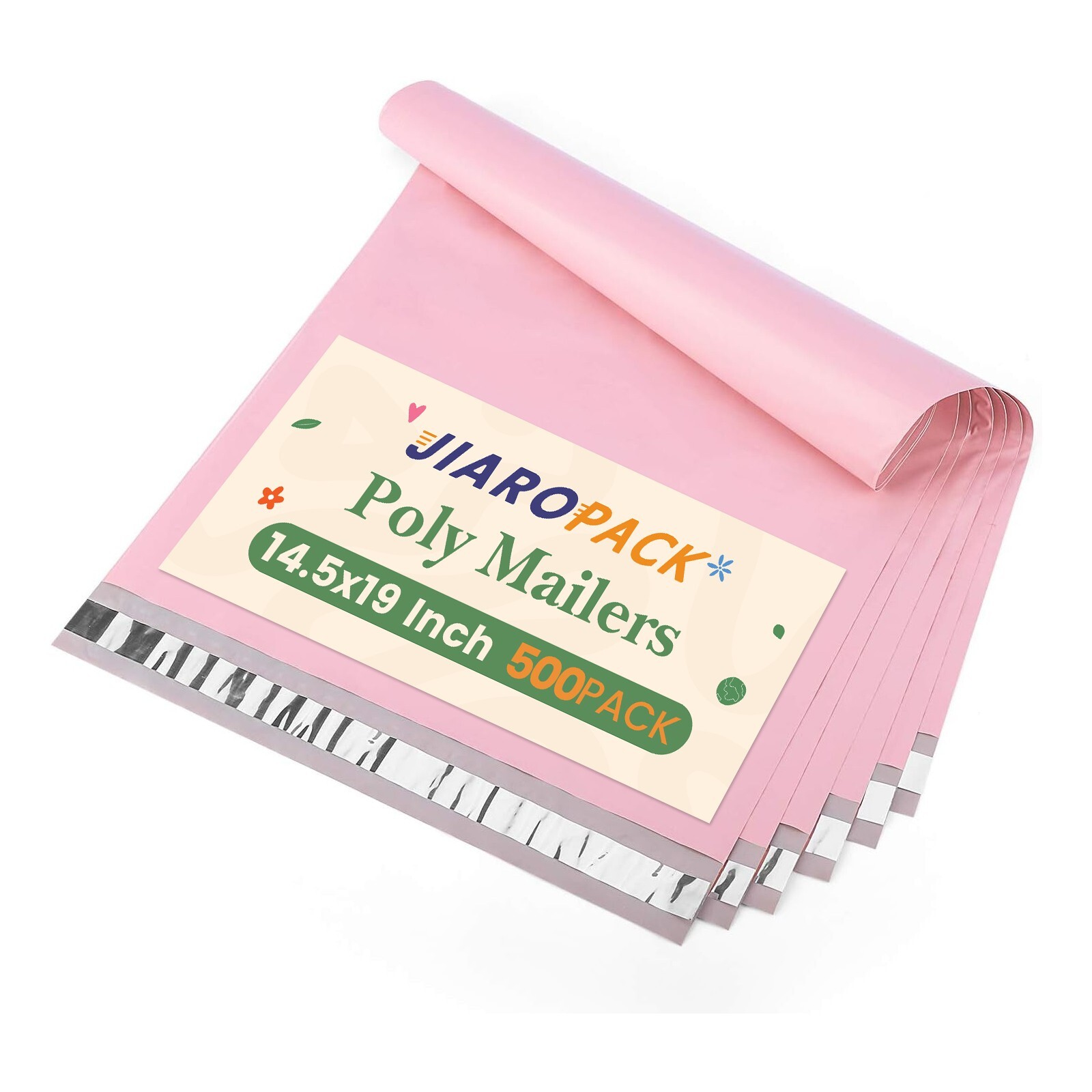 Poly Mailers 14.5×19 500 PCS Shipping Bags Mailing Bags Envelopes Light Pink