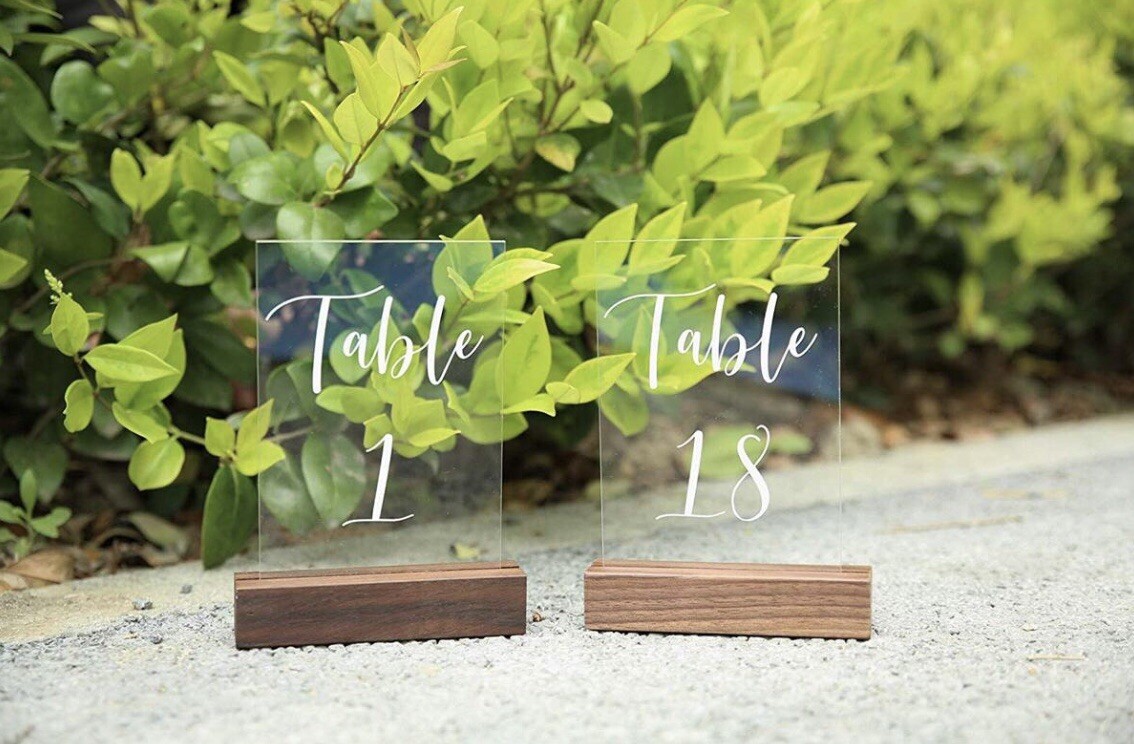 Display Sign Holders Numbers Stands Walnut Wood Sign Holders