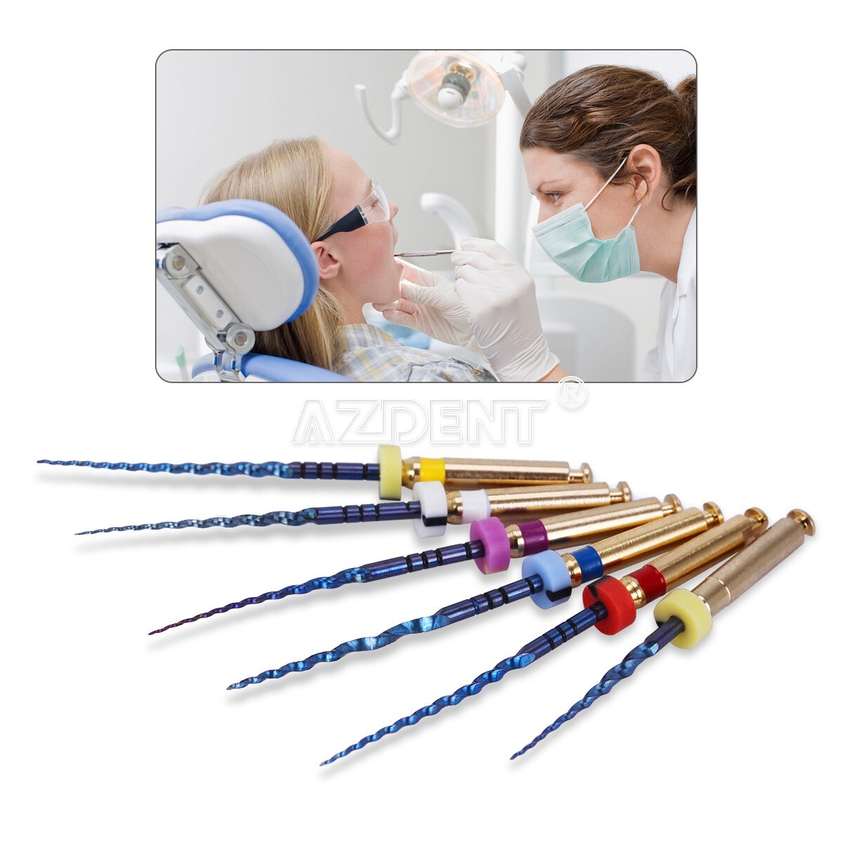 5 Packs Dental Rotary Heat Activated Canal Root Files Needles 25mm Engine Use
