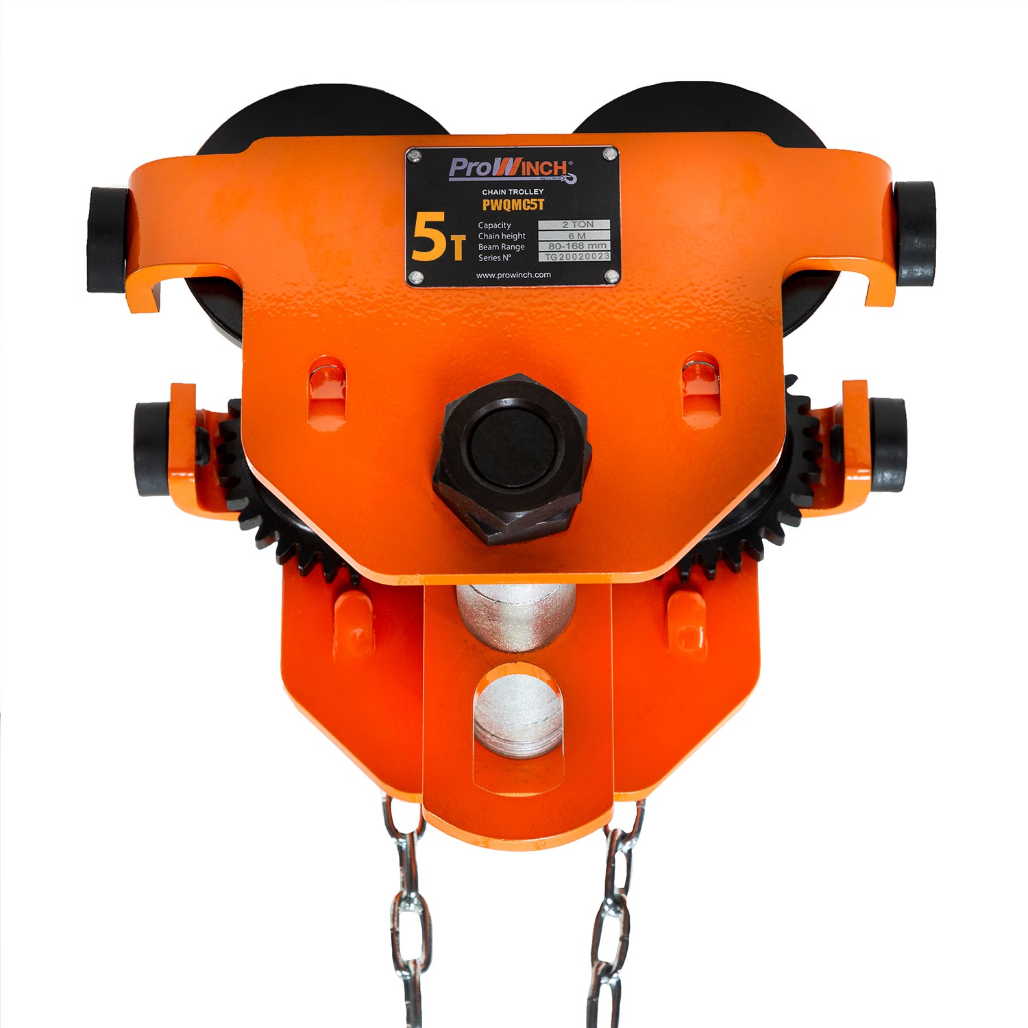 Manual Chain Trolley Heavy Duty 5 Ton Capacity 10000 lb Geared