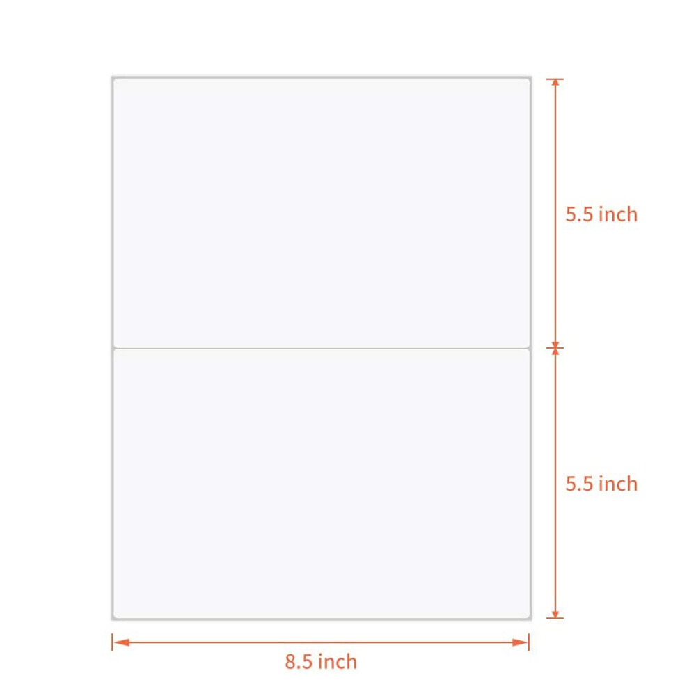 8.5″X5.5″Half Sheet Self Adhesive Shipping Labels 2 Per Sheet for UPS Fedex