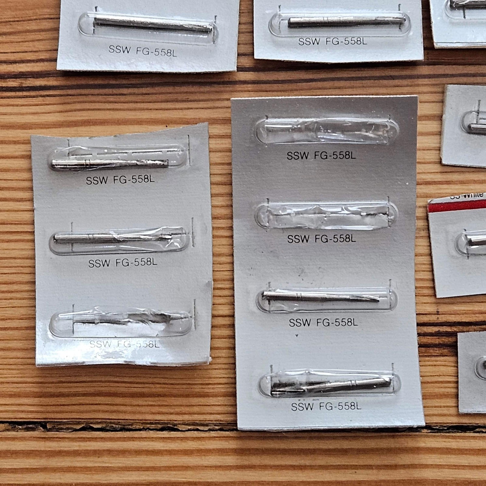 SS White #558L Dental Straight Burs, Carbide Steel, FG High Speed, 58 burs