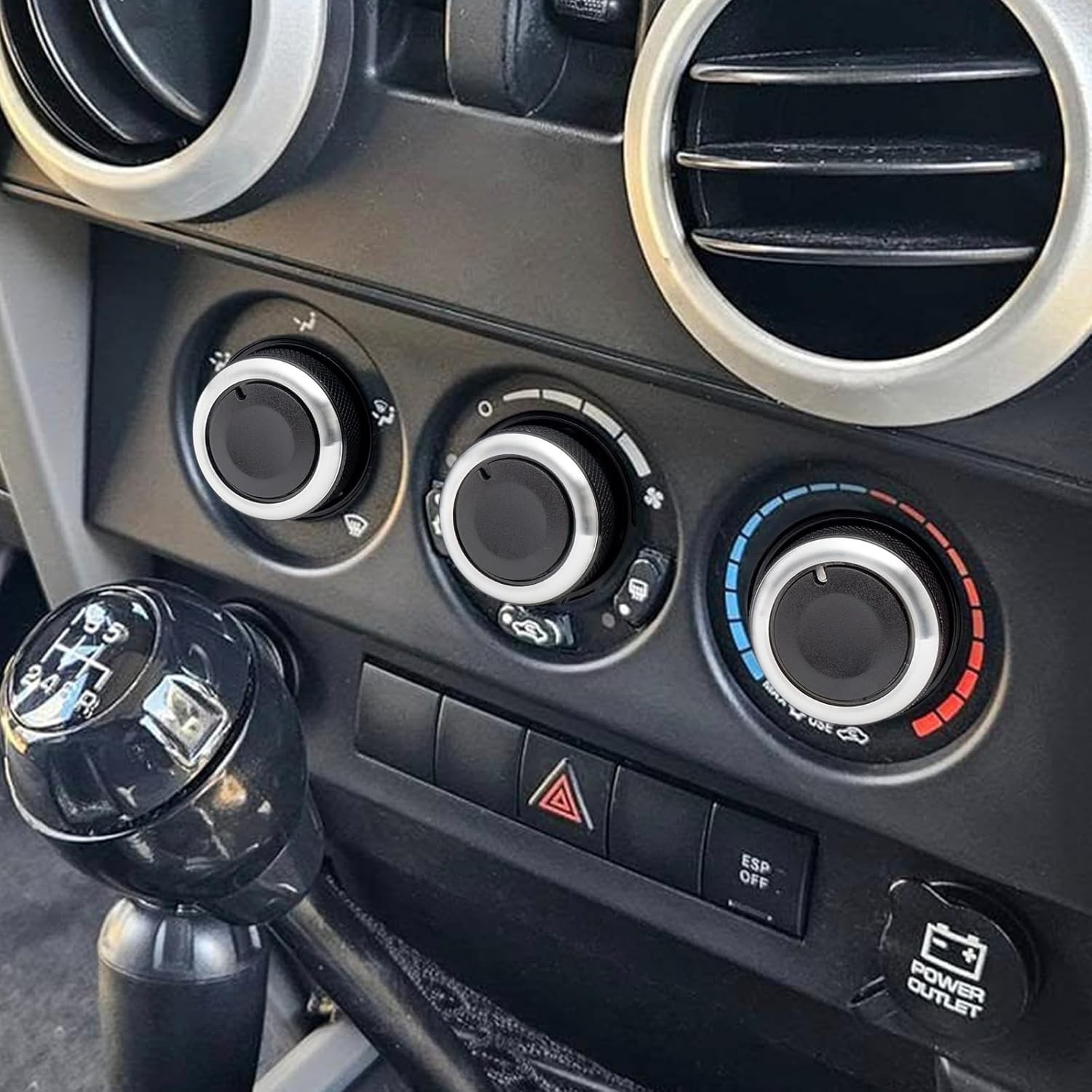Upgraded Climate Control Knobs Compatible with 2007-2010 Jeep Wrangler, 3PCS Air