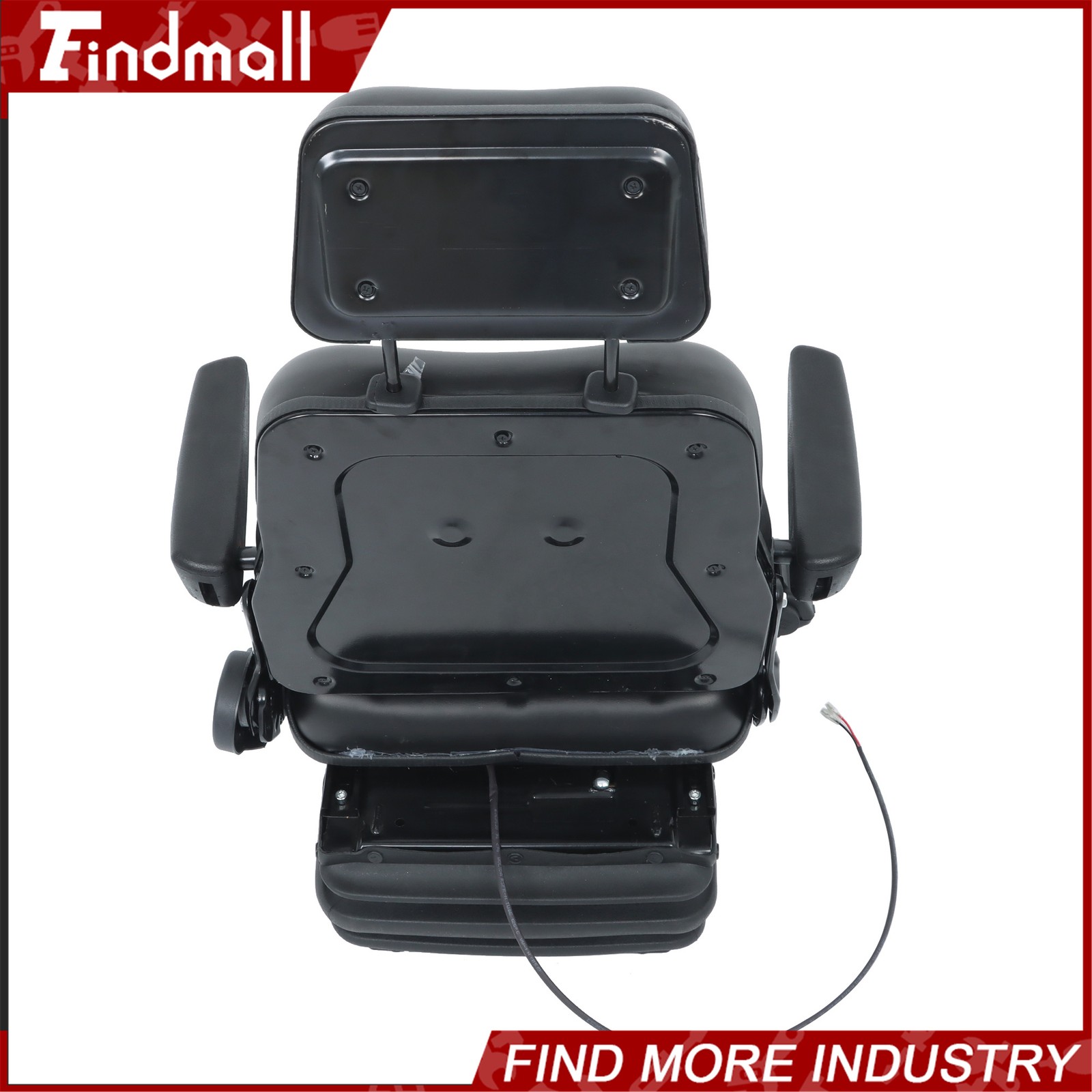 FindmallForklift Tractor Seat Suspension Adjustable Backrest Armrest Safety Belt