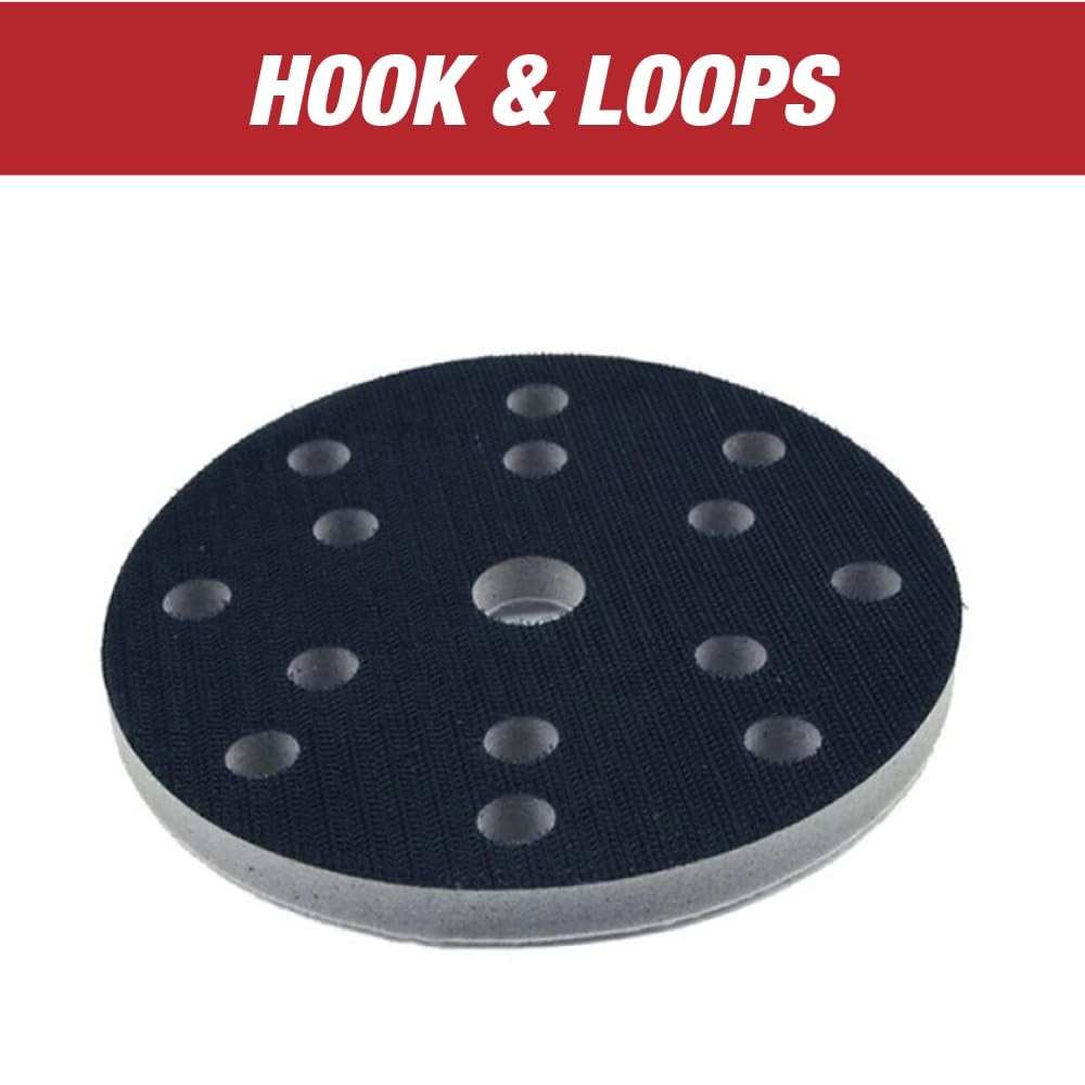 LAUCO 6-Inch Soft Interface Pad – 15-Hole Hook & Loop Foam Cushion Buffer Pad