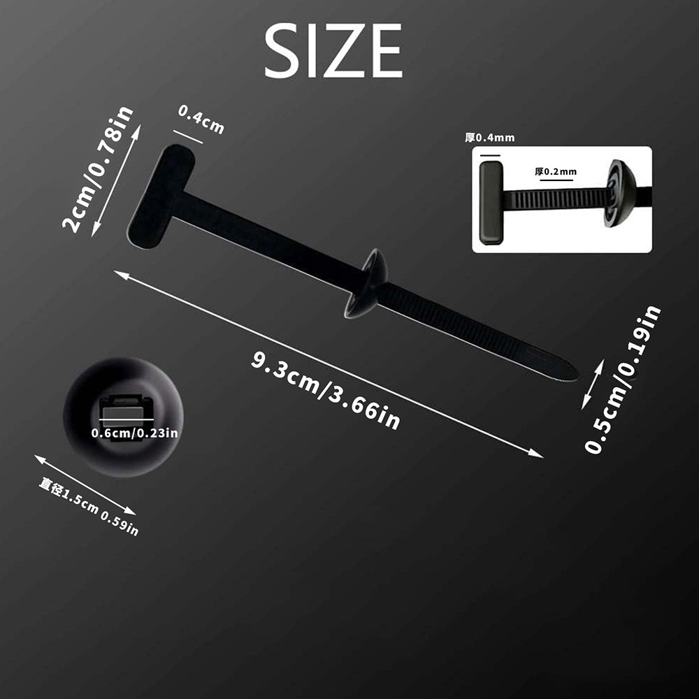 Black Universal Nylon Cable Tie Buckle Heavy Duty Self-Locking Universal Zip T