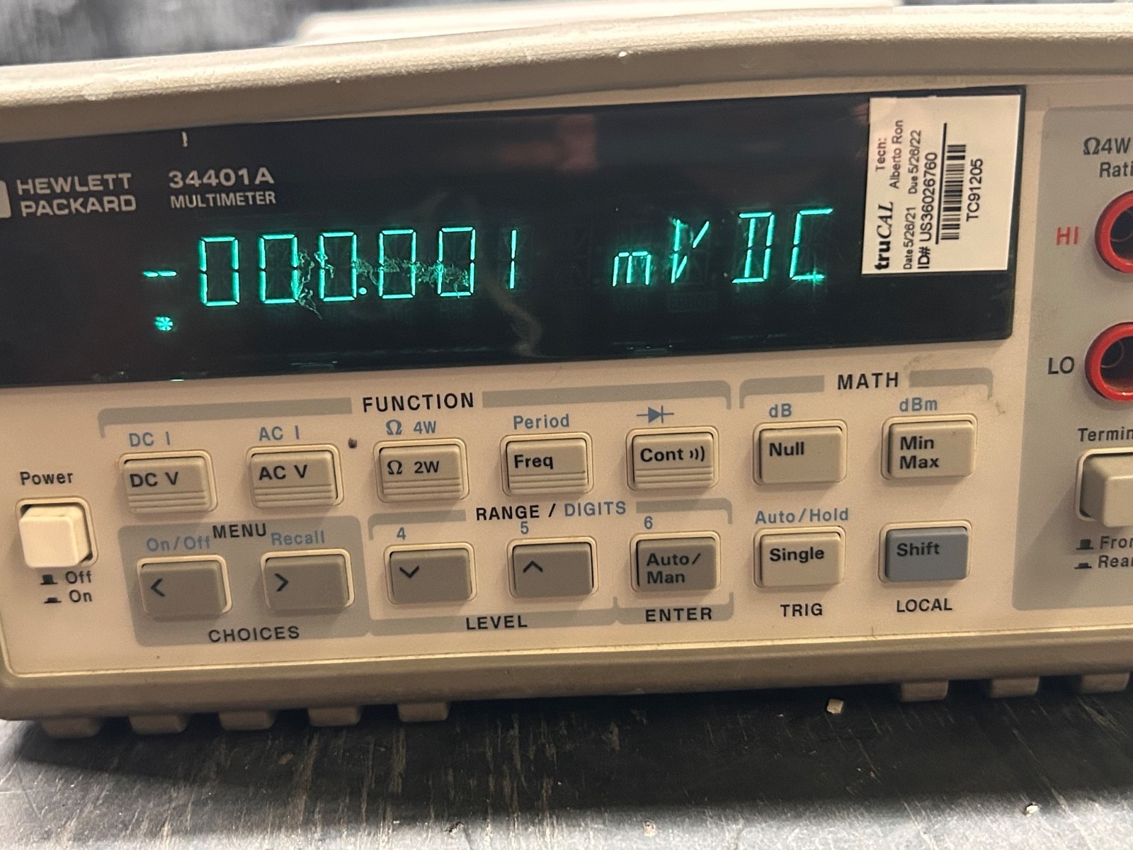 HP / Agilent 34401A Desktop/Benchtop Digital Multimeter 6½ Digit