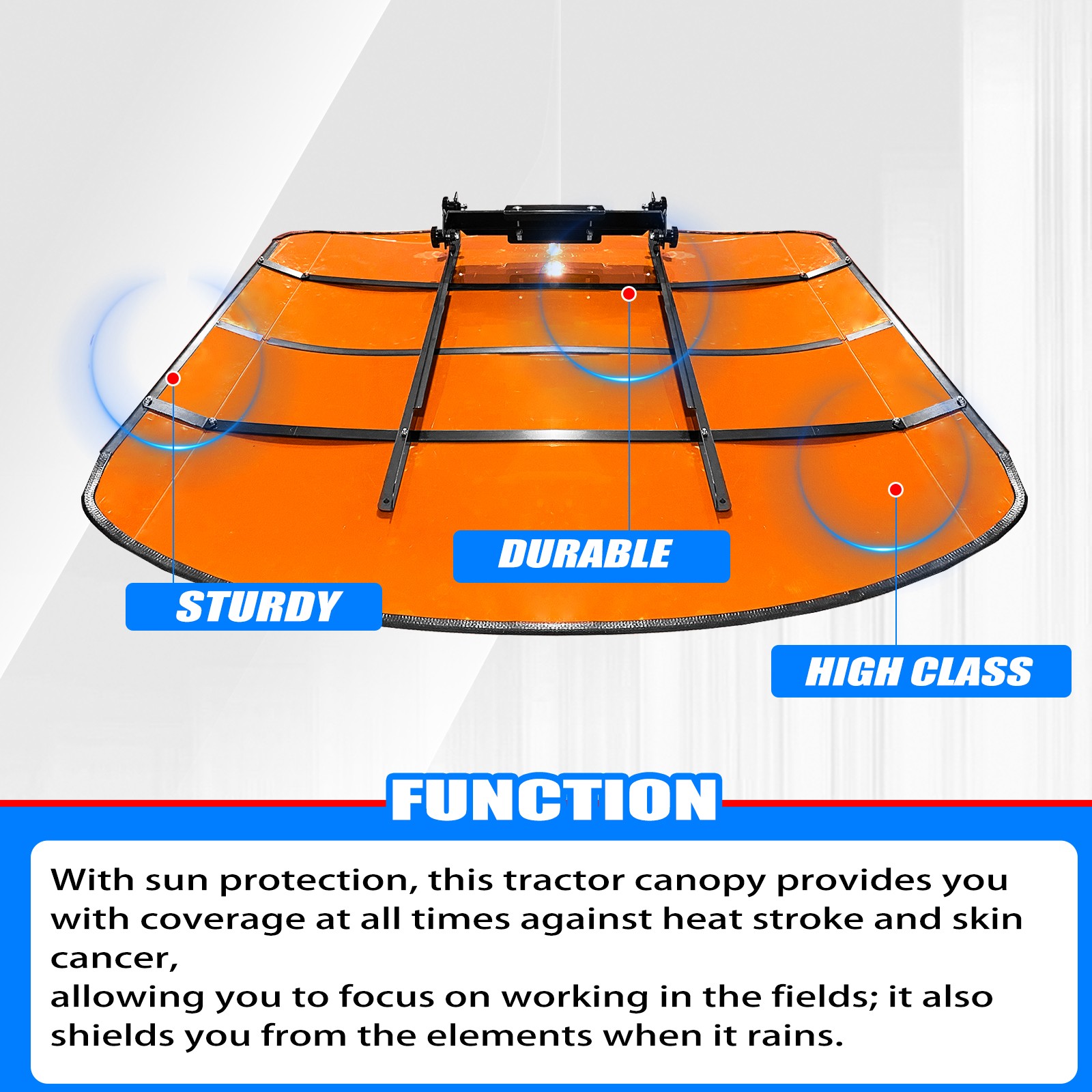 Tractor Canopy For Tractors Mowers ROPS Replace for Tuff Top 52″x52″ Orange