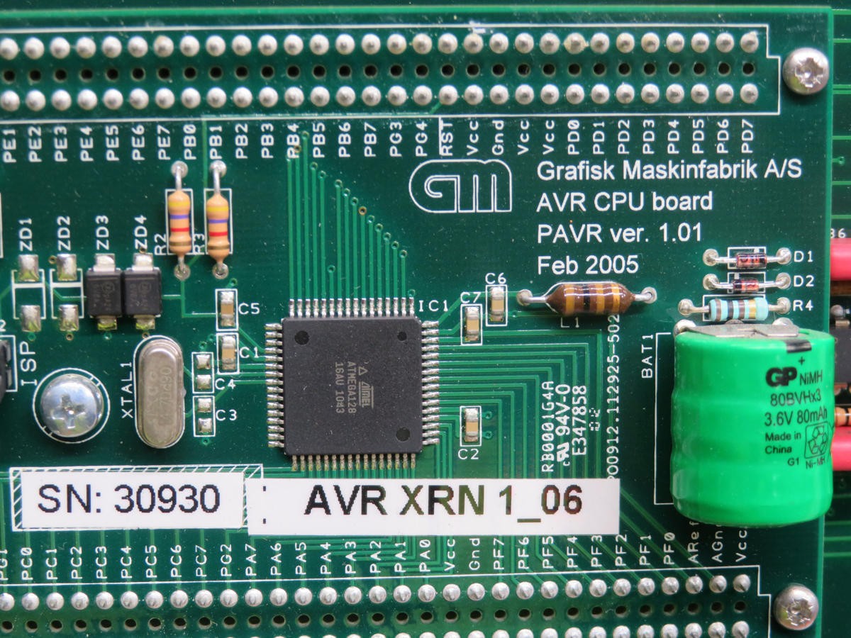 GRAFISK MASKINFABRIK E302652 AVR XRN 1_06 DC CONTROL BOARD AND CPU T208635