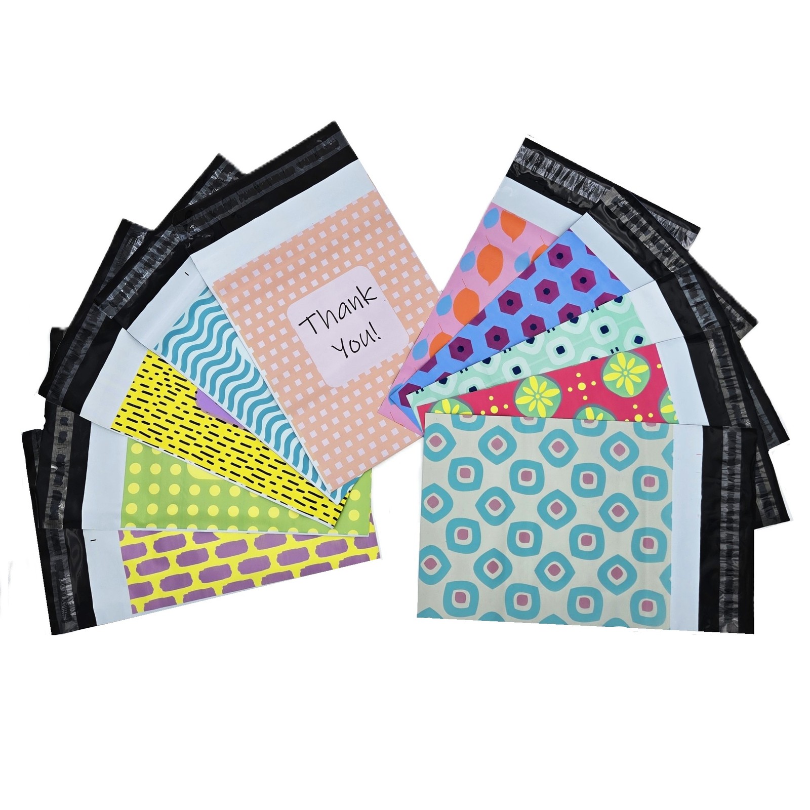Poly Mailers Plastic Shipping Bags Envelopes Designer Prints 30-1000pcs 2.4Mil