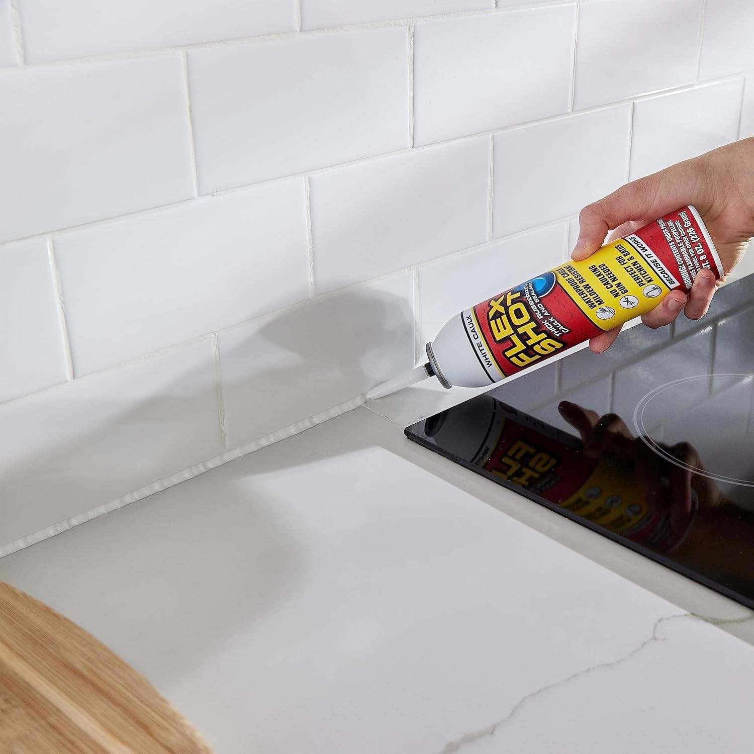 Flexible Adhesive Sealant, 8oz Waterproof Caulk for Indoor and Outdoor Use