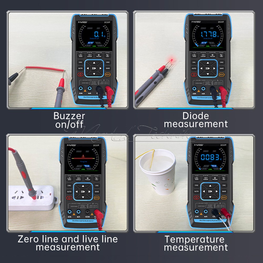 FNIRSI 2C23T 3-in-1 Digital Oscilloscope Multimeter Function Signal Generator US