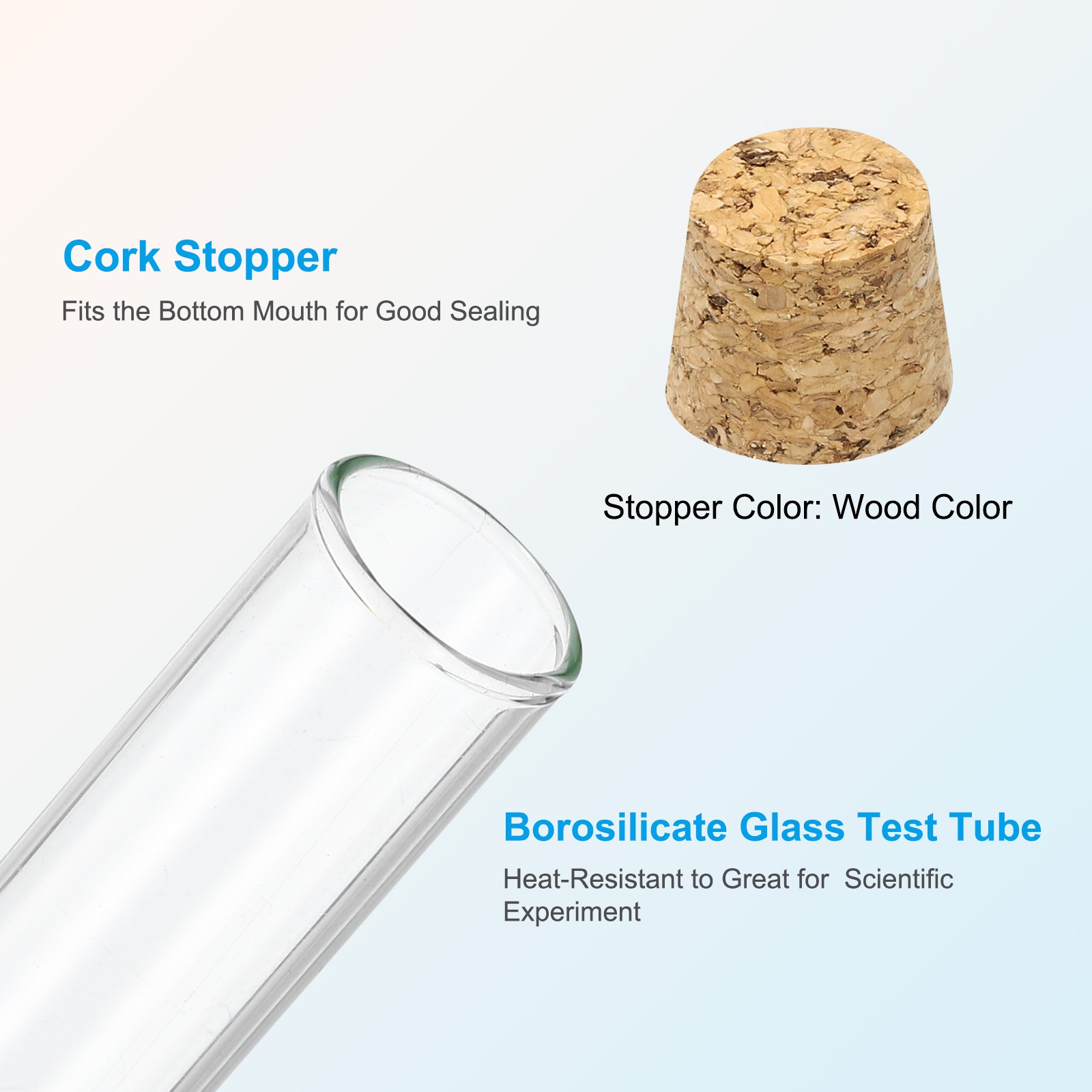 10ml Test Tubes, 25pcs 3.94×0.63in Glass Test Tube Containers with Stopper