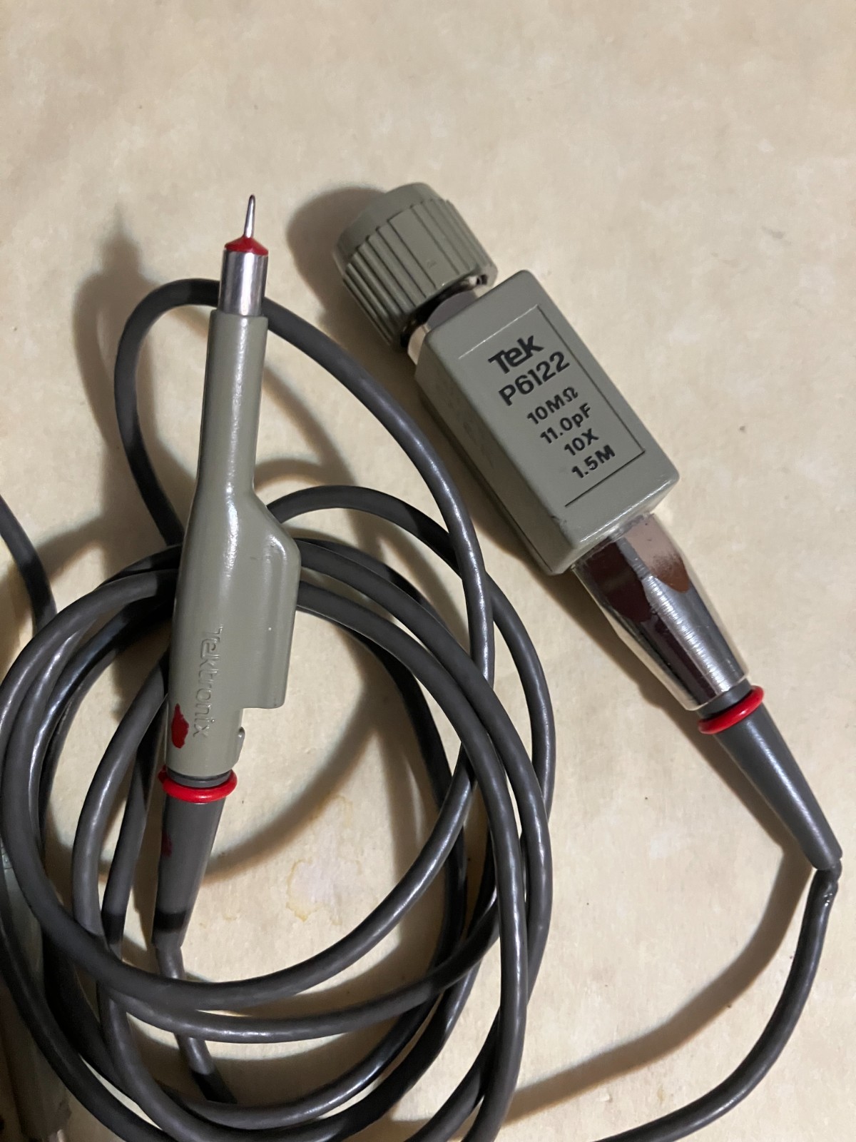 Qty 2 Tek P6122 Passive Probe, 10M, 11.0pF, 10X, 1.5M, Used