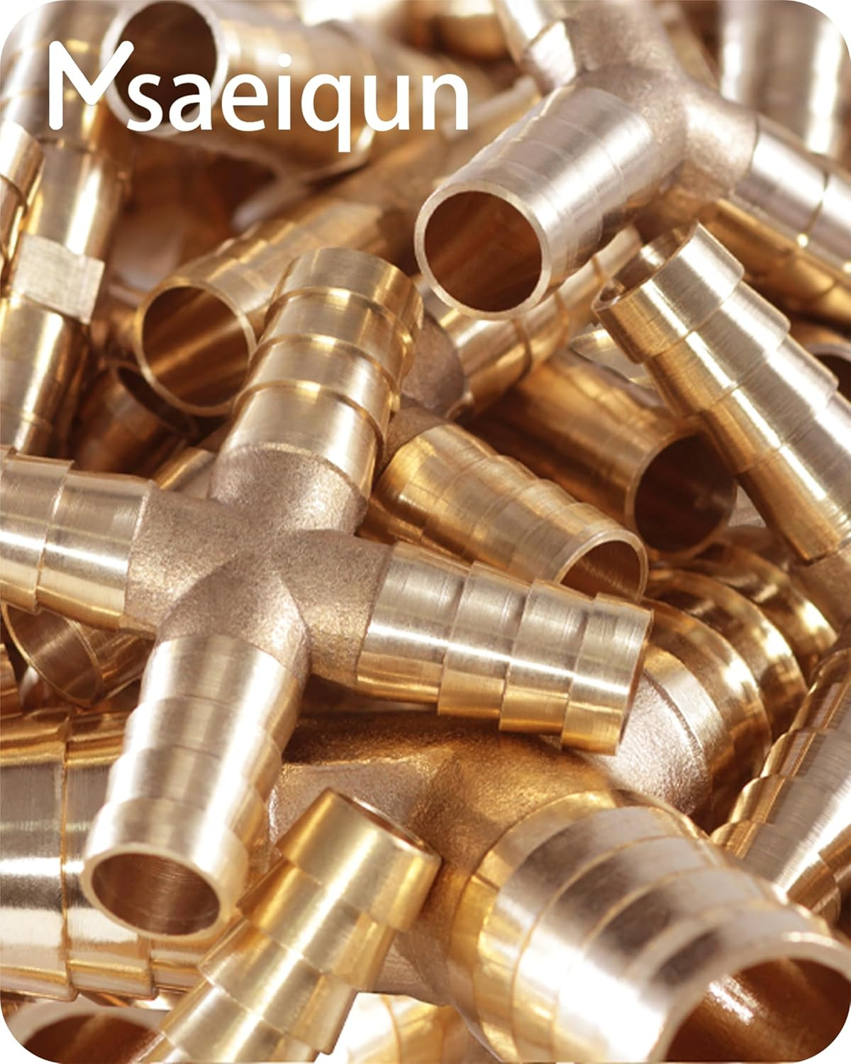 5/8″ X 1/4″ X 5/8″ Brab Reducing Tee Brass Barb Fittings with Stainless Steel Pi