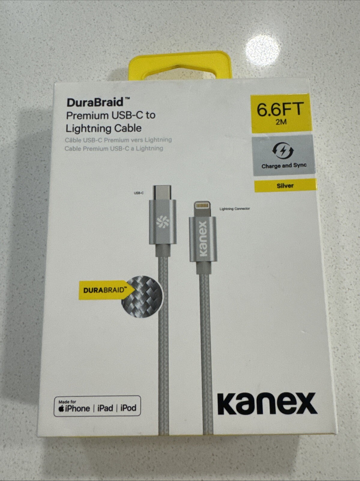 Kanex DuraBraid Lot of 3 Premium USB-C to USB-C Charging Cable 6.6′ Black NIB C