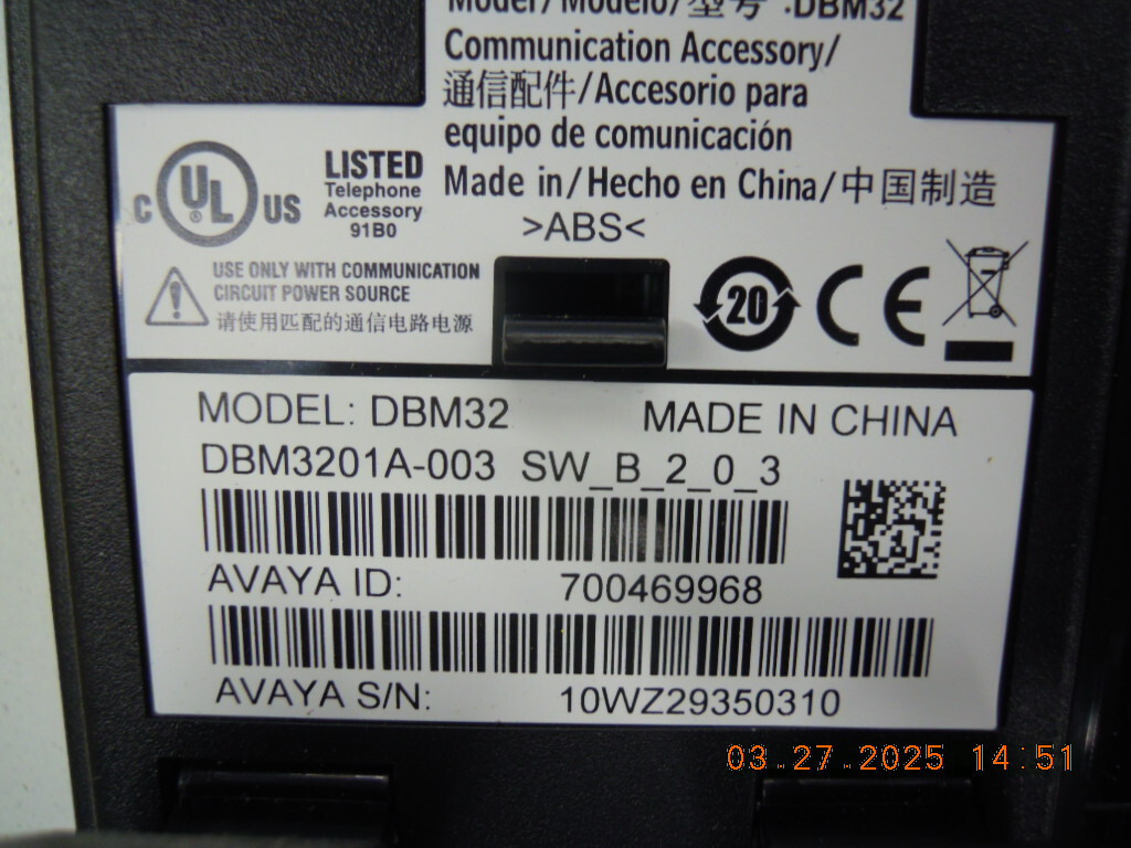 Avaya 1416 Digital Telephone | 1416D02A-003 | Text Version 700469869 + DBM32 Mod