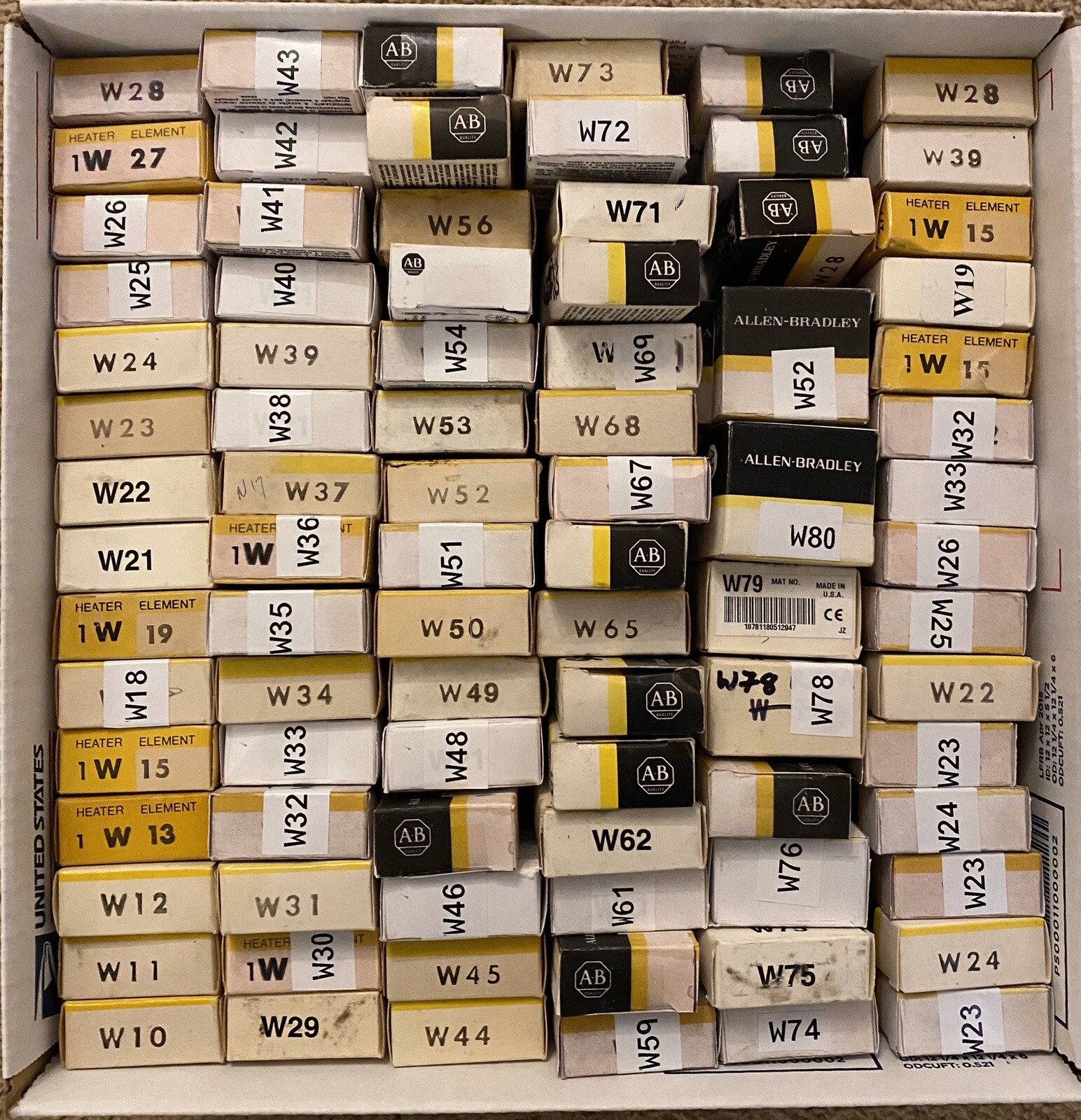 Allen Bradley Type W Thermal Overload Heater Elements, Sizes W10 – W85 !!