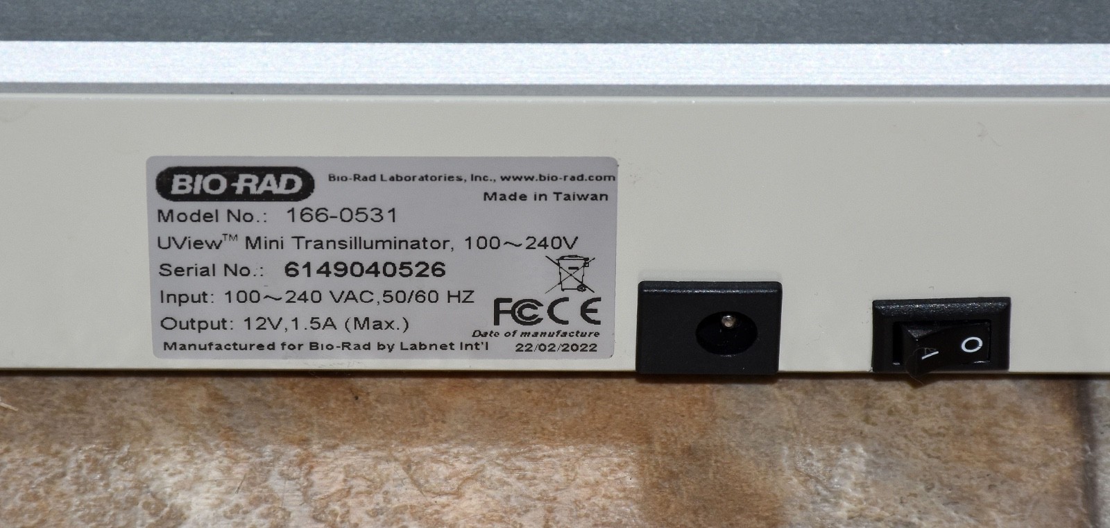 Bio-Rad UView Mini Transilluminator 166-0531 UV Light Box w/ Power Supply Tested