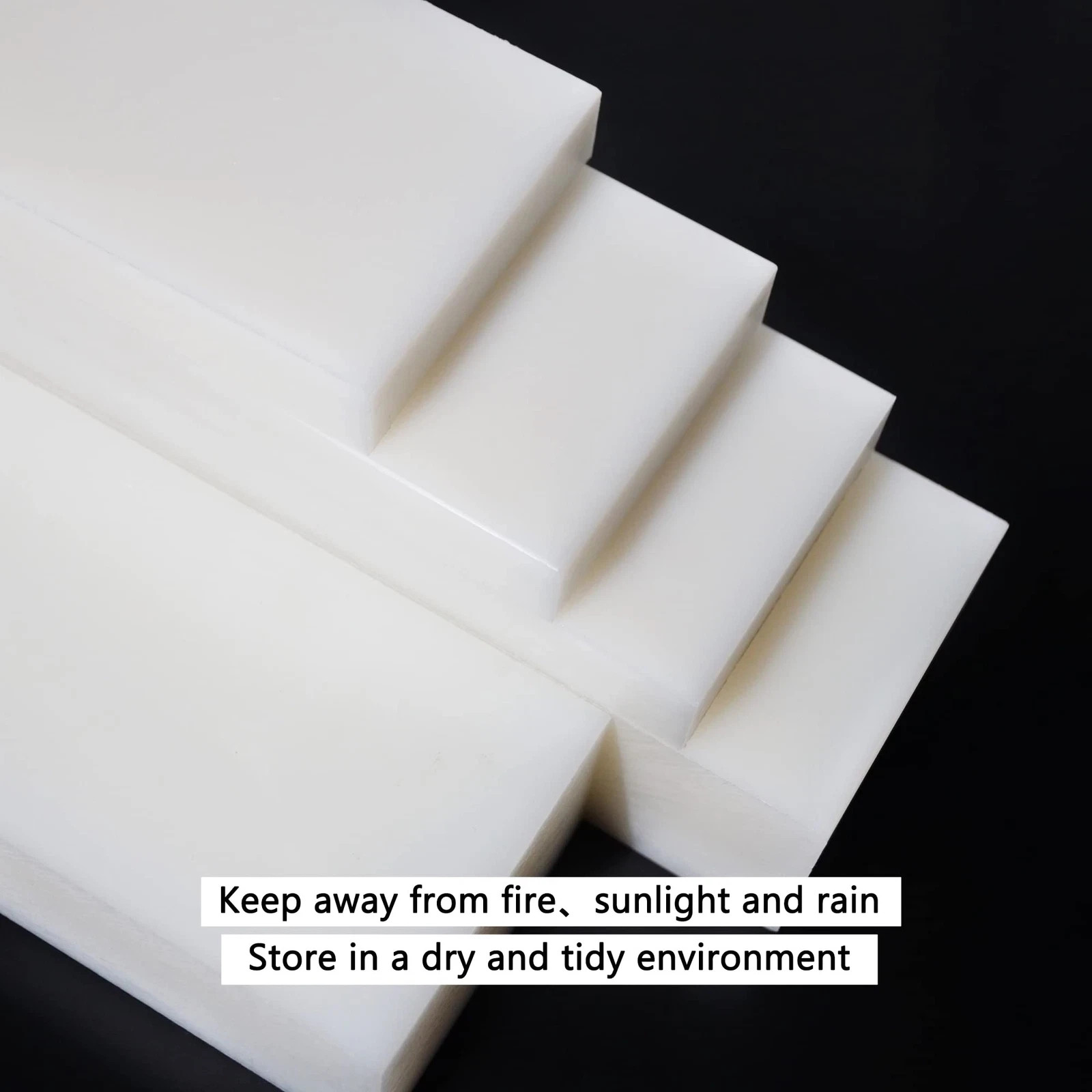 HDPE Block WhitePE Polyethylene Rectangular Solid Plastic Tapping（2″ x 12″ x 3″）
