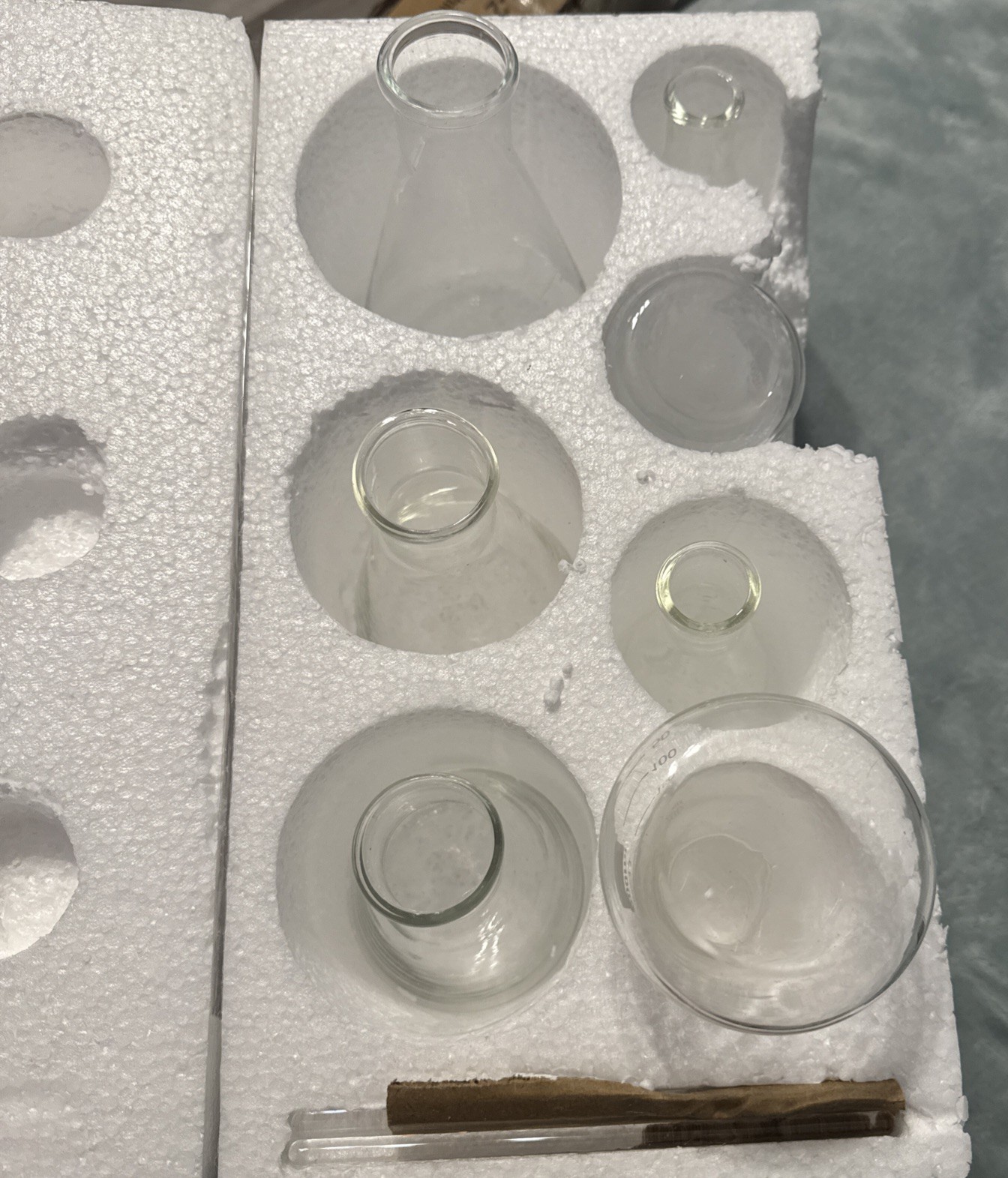 Set Of 7 Narrow Mouth Glass Erlenmeyer Flasks, 50/100/150/200/250/300/ 500 ml