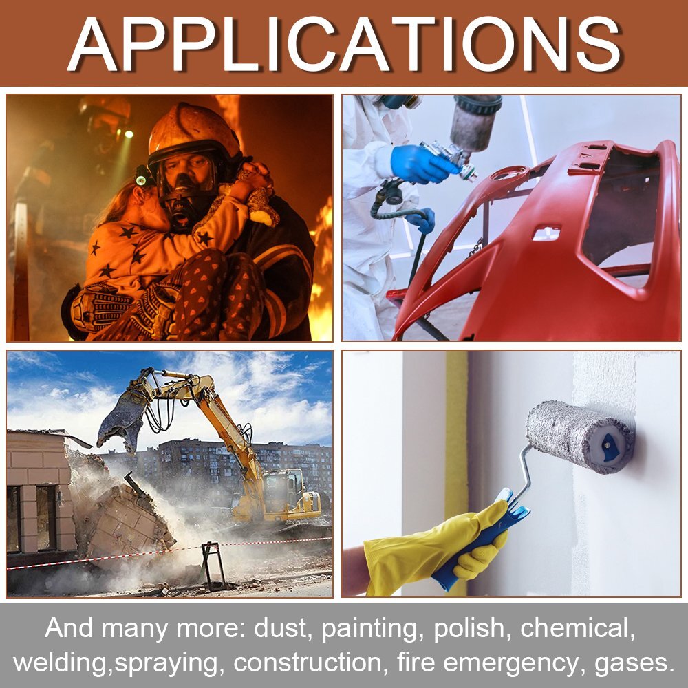 7 IN 1 Reusable Half Face Respirator Facepiece GAS MASK Spraying Painting Safe