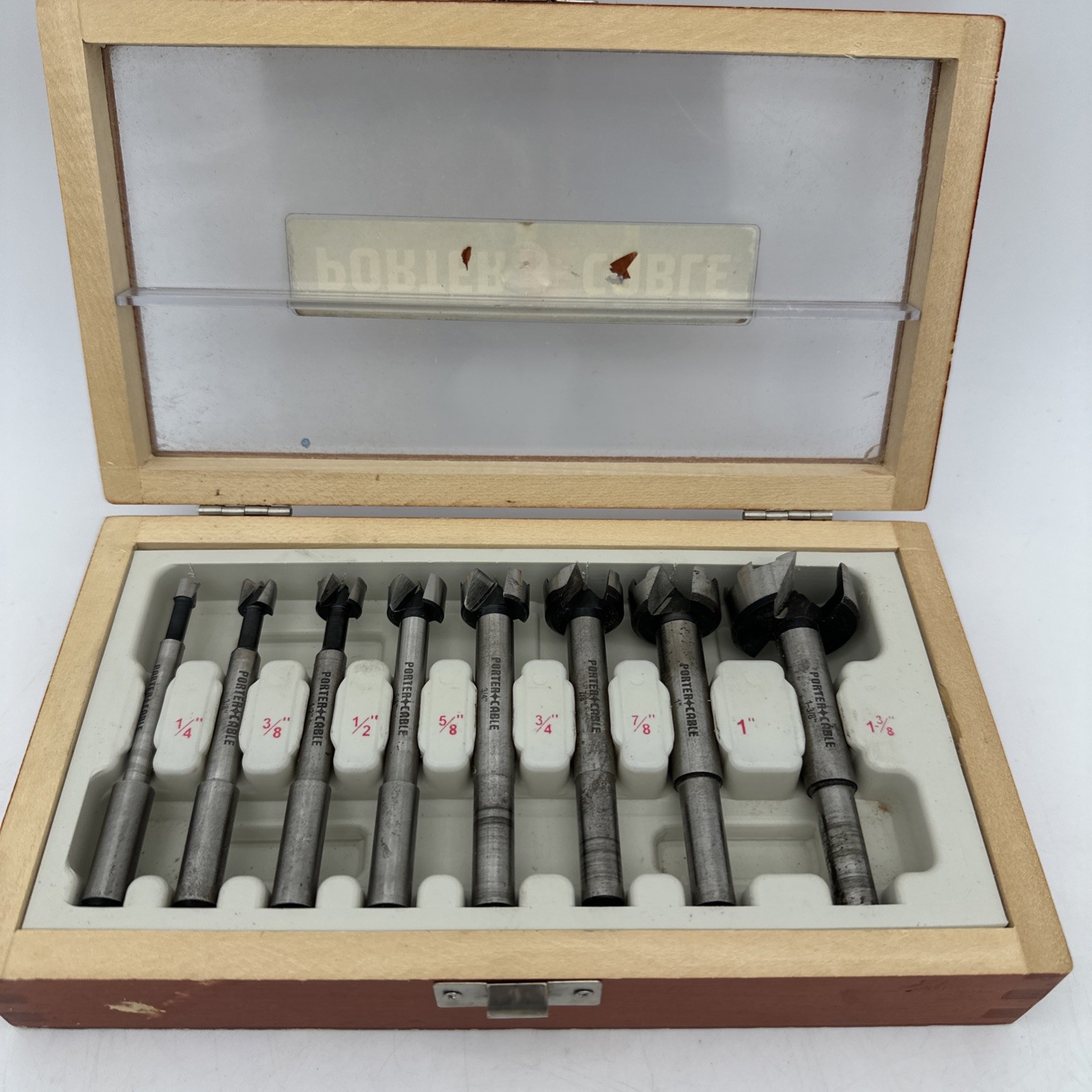 Porter Cable Forstner 8-Piece Bit Set 1/4″ To 1-3/8″ EUC