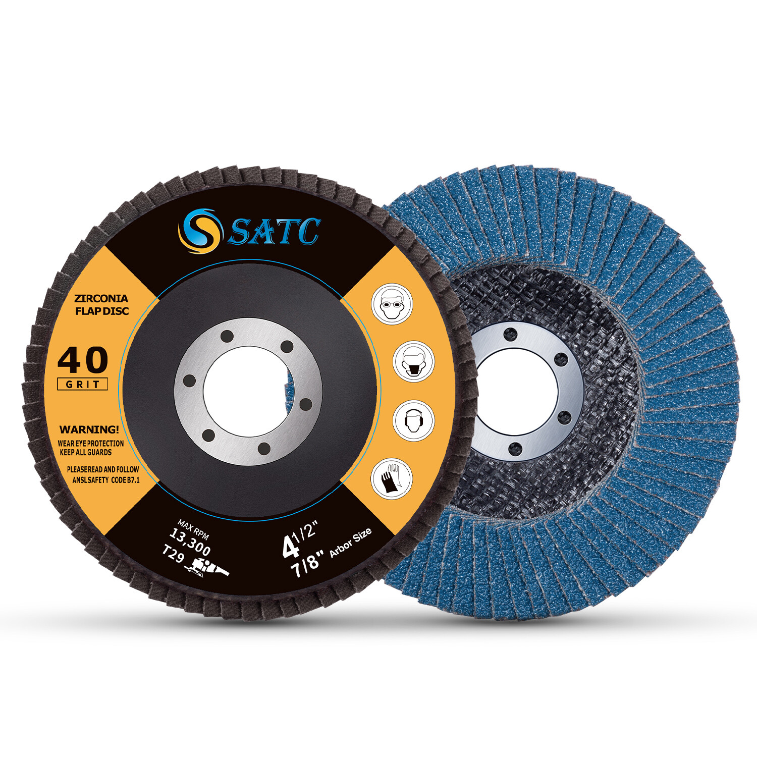 40 GRIT 40 PACK 4-1/2″ ZIRCONIA FLAP DISC ANGLE GRINDER SANDING GRINDING WHEELS