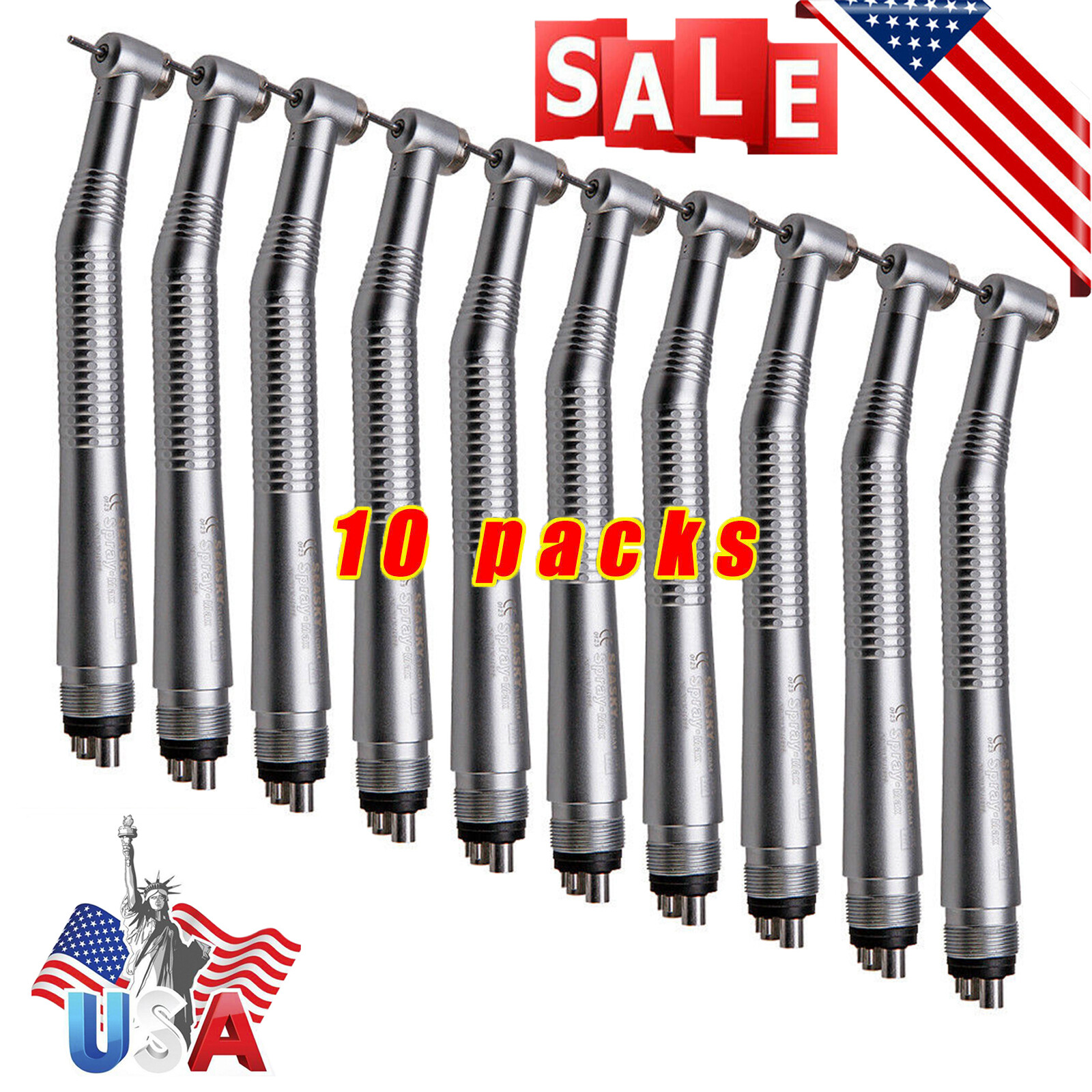 10 Pcs Seasky NSK PANA MAX Style Dental High Speed Turbine Handpiece 4Hole Y1BA4