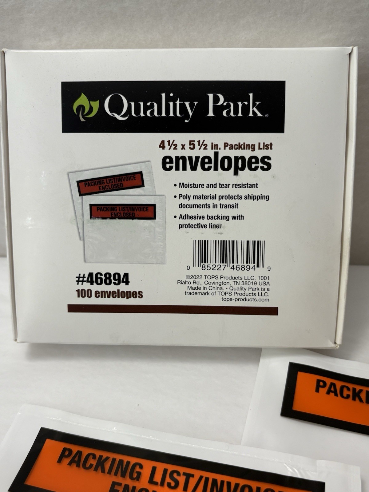 100 Count Quality Park 4.5 X 5.5” Self-Adhesive Packing List Envelopes New (SH1)