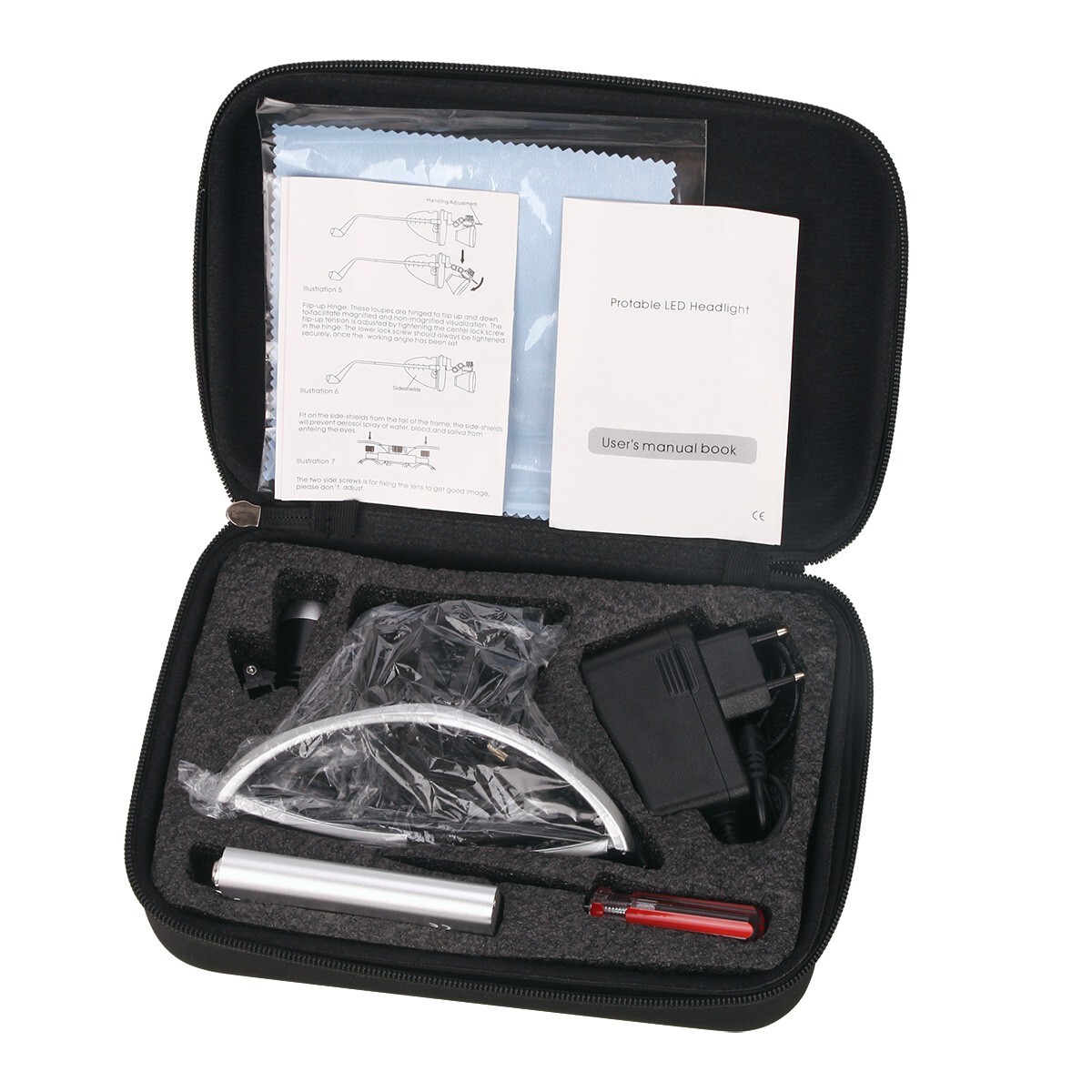 AZDENT Dental 3.5X Surgical Magnifier Binocular Loupes Medical & LED Head Light