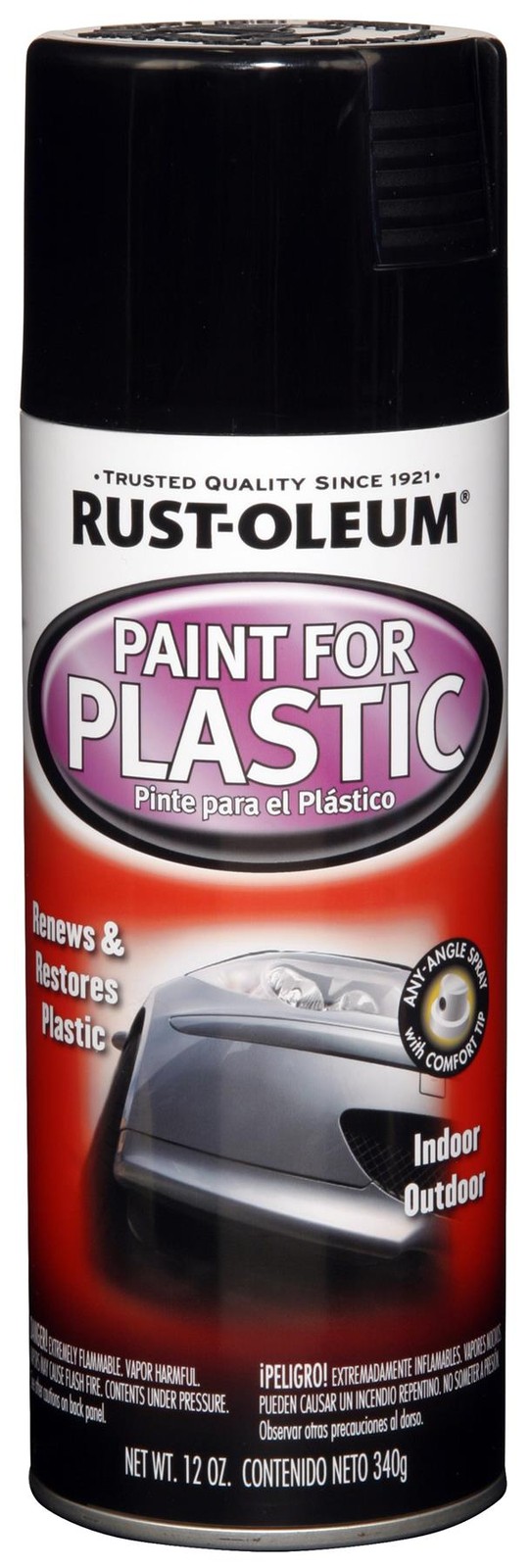 Rust-Oleum Automotive Paint for Plastics, Gloss Black, 12 Oz Spray – 248649