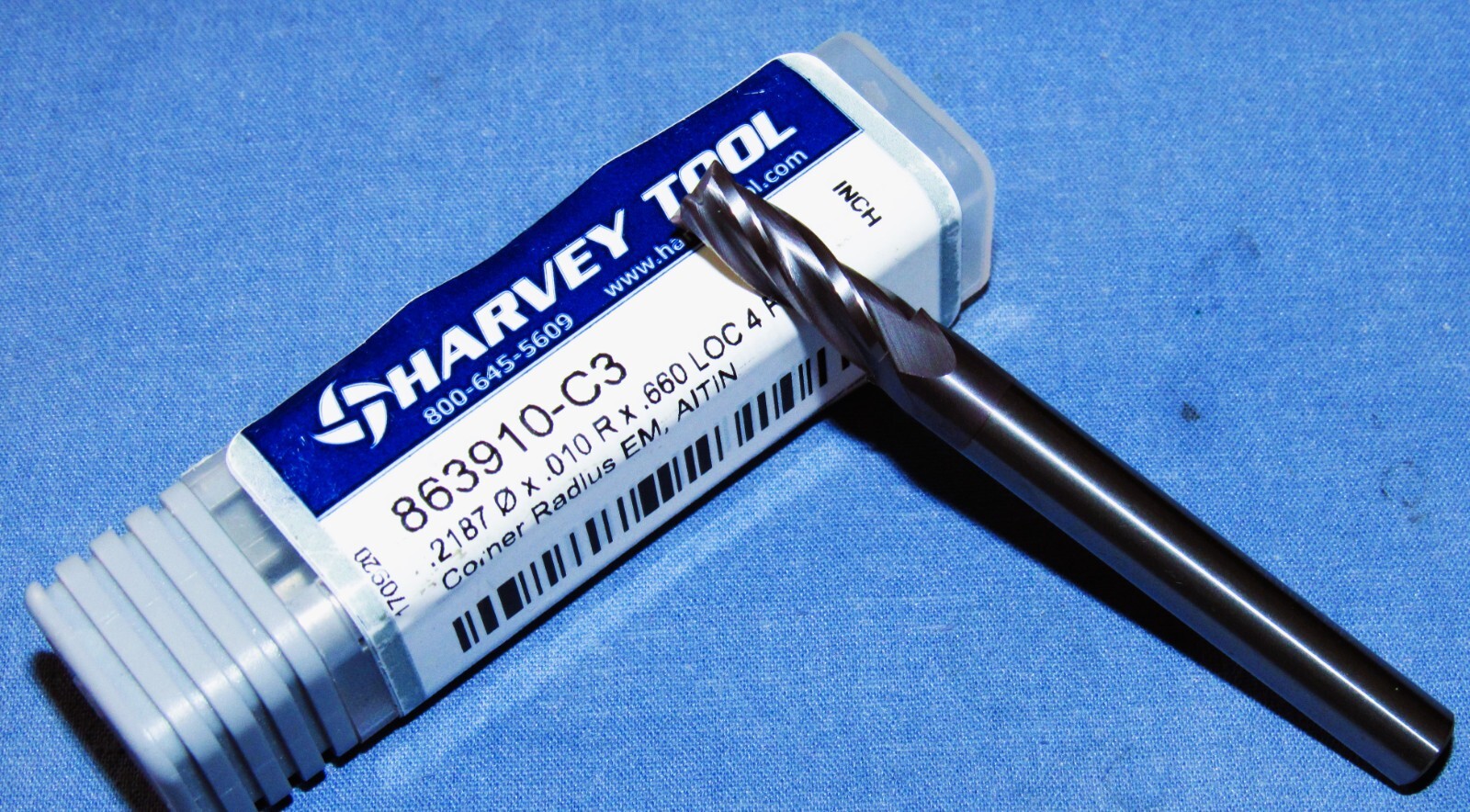 New Harvey Tool Carbide end mill 7/32 Dia. x .660 LOC 0.010″ cr 4 Flt