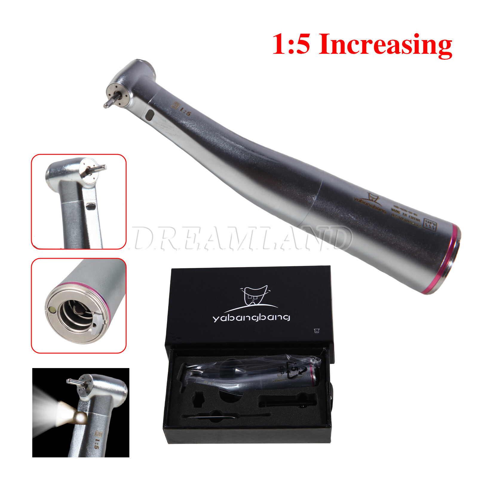 Dental 1:5 Fiber Optic LED Electric Contra Angle Increase Handpiece Ti-MAX X95L